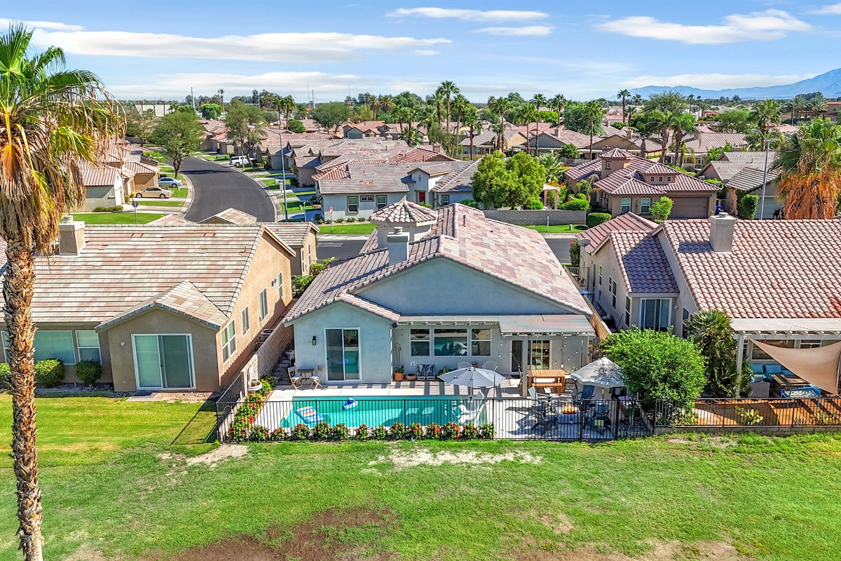 Soak up the desert sun and enjoy serene golf-course views framed by tall palms and open blue skies.