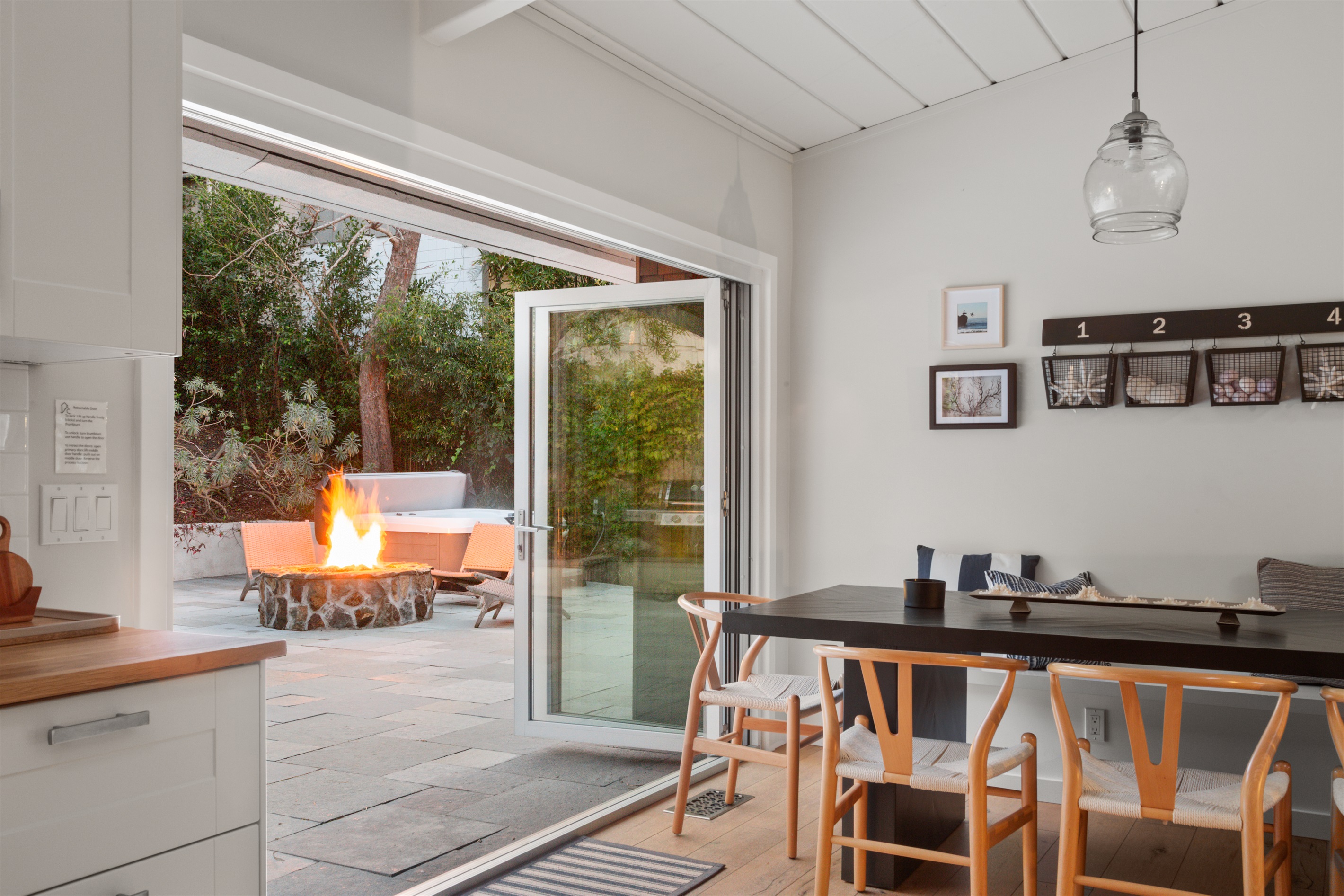 Dining room leading out to the back yard