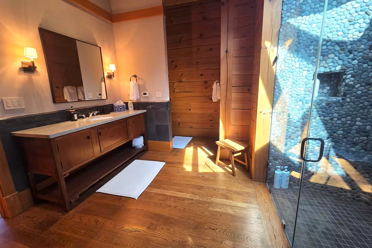 Enjoy a spa-like experience with a large walk-in shower located in the third bedroom’s bathroom.