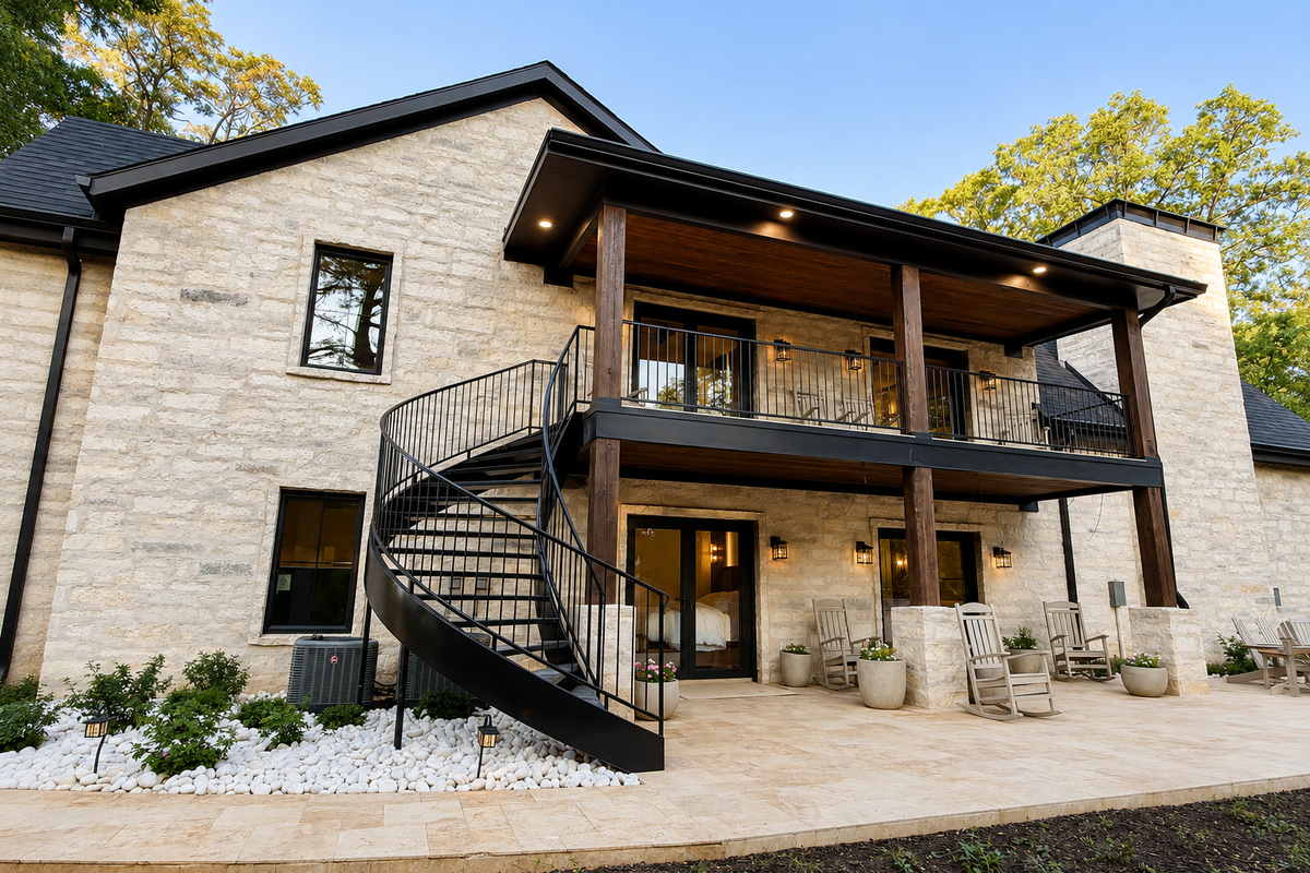 Balcony with access from 4 bedrooms