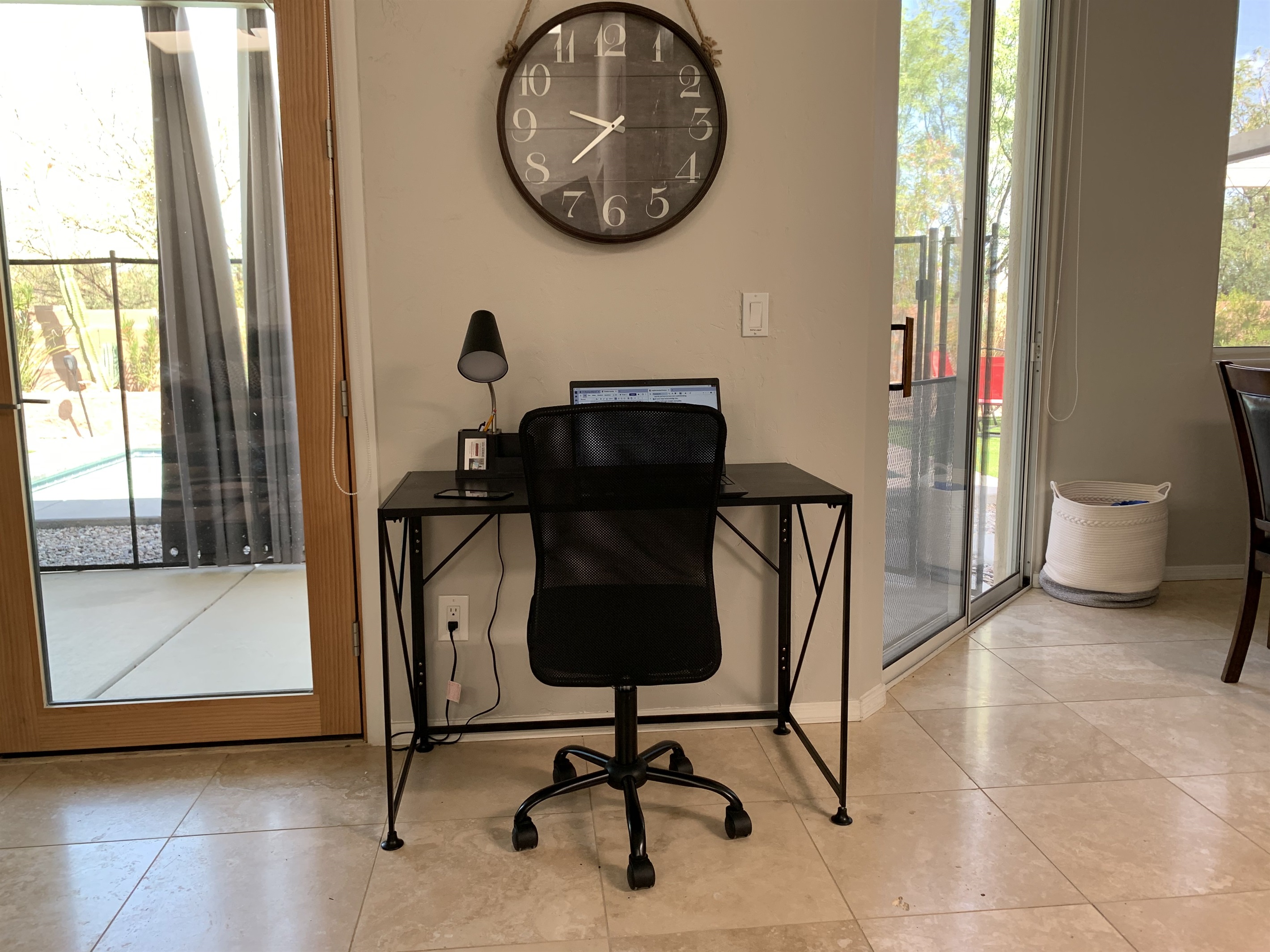Need to work or just need a place to check some emails or play on the computer/ Take advantage of the dedicated workspace and high speed internet.