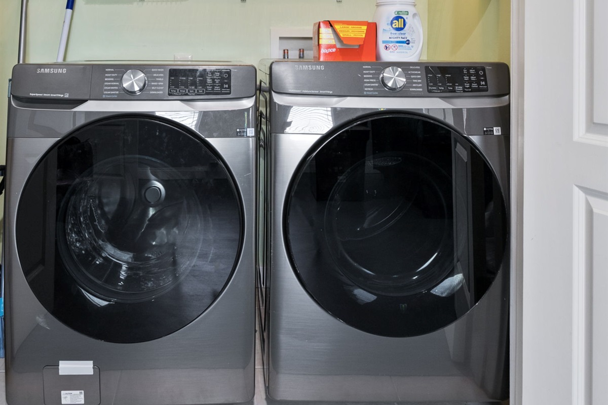 A large washer and dryer for your convenience and comfort