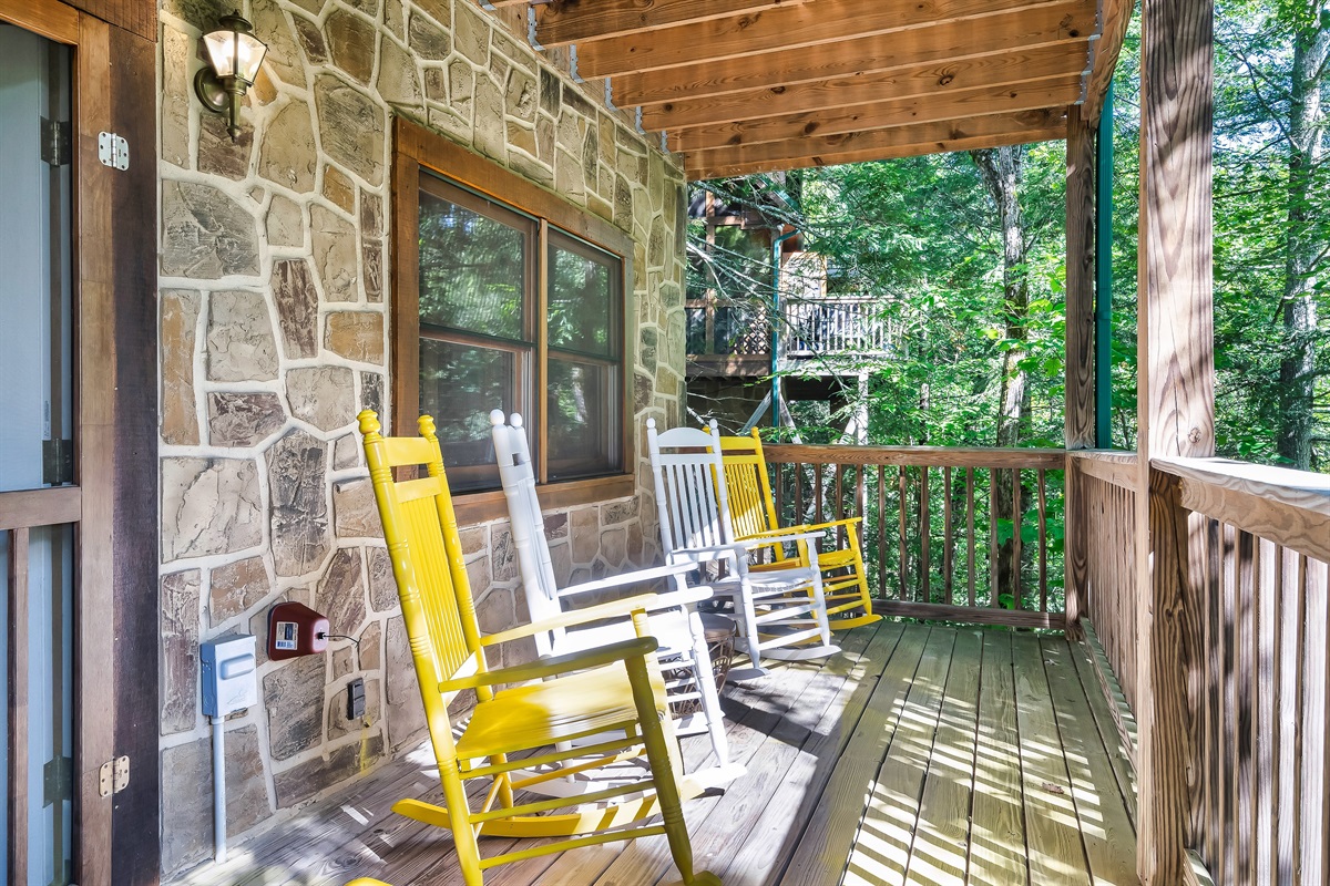 (Lower Deck) Pure relaxation in these rockers near the hot tub.