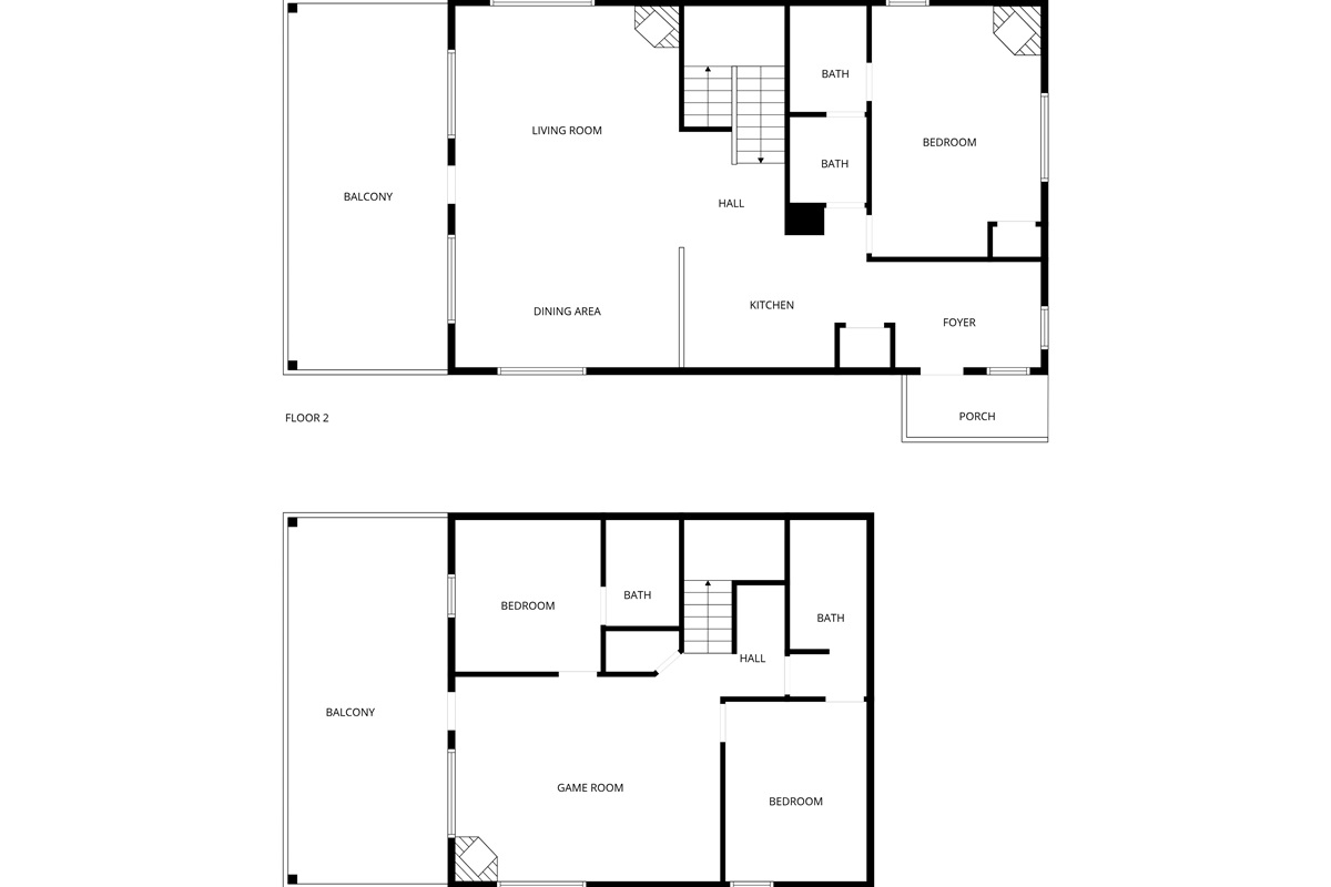 A map of the main and downstairs floors