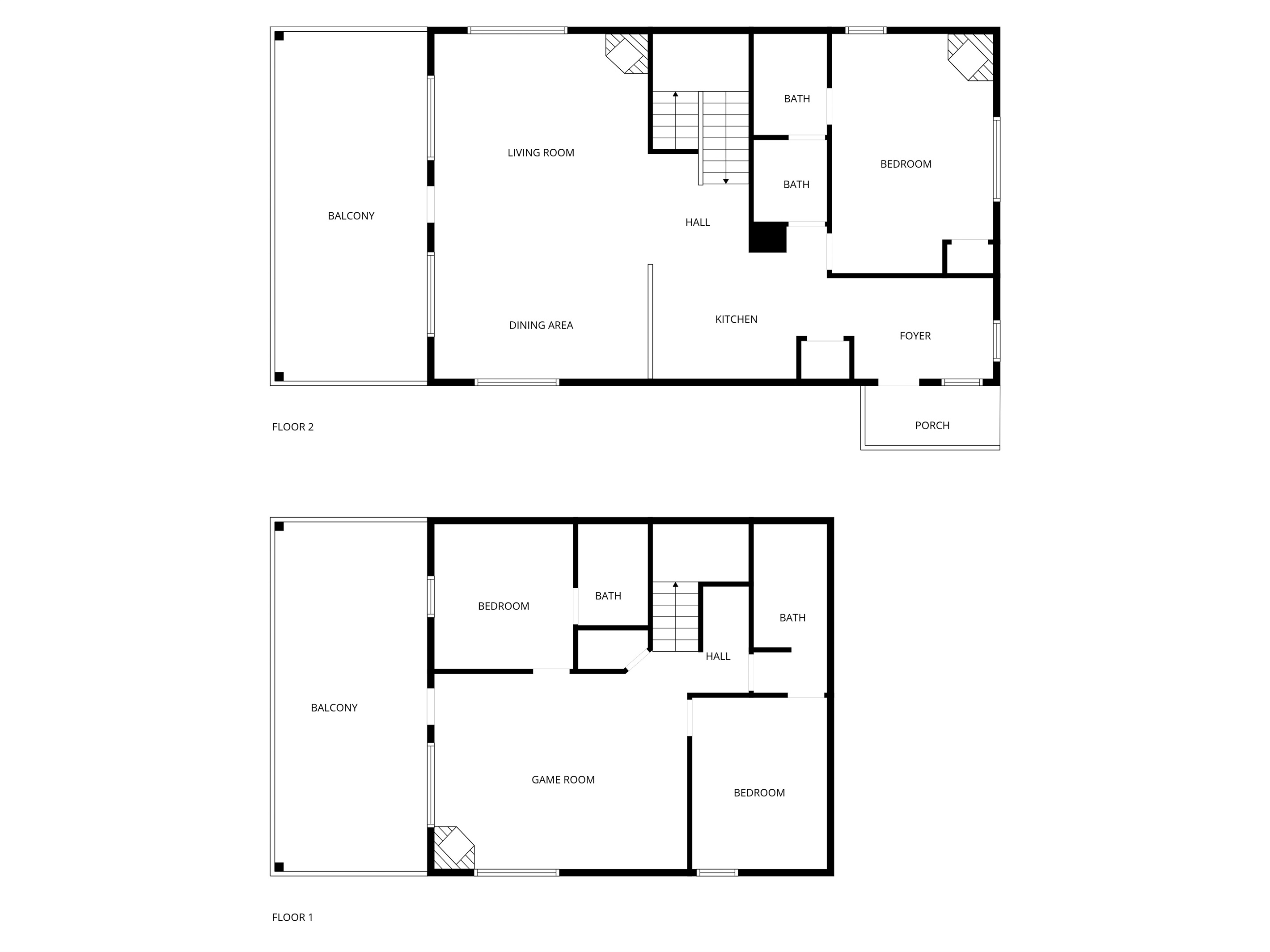 A map of the main and downstairs floors