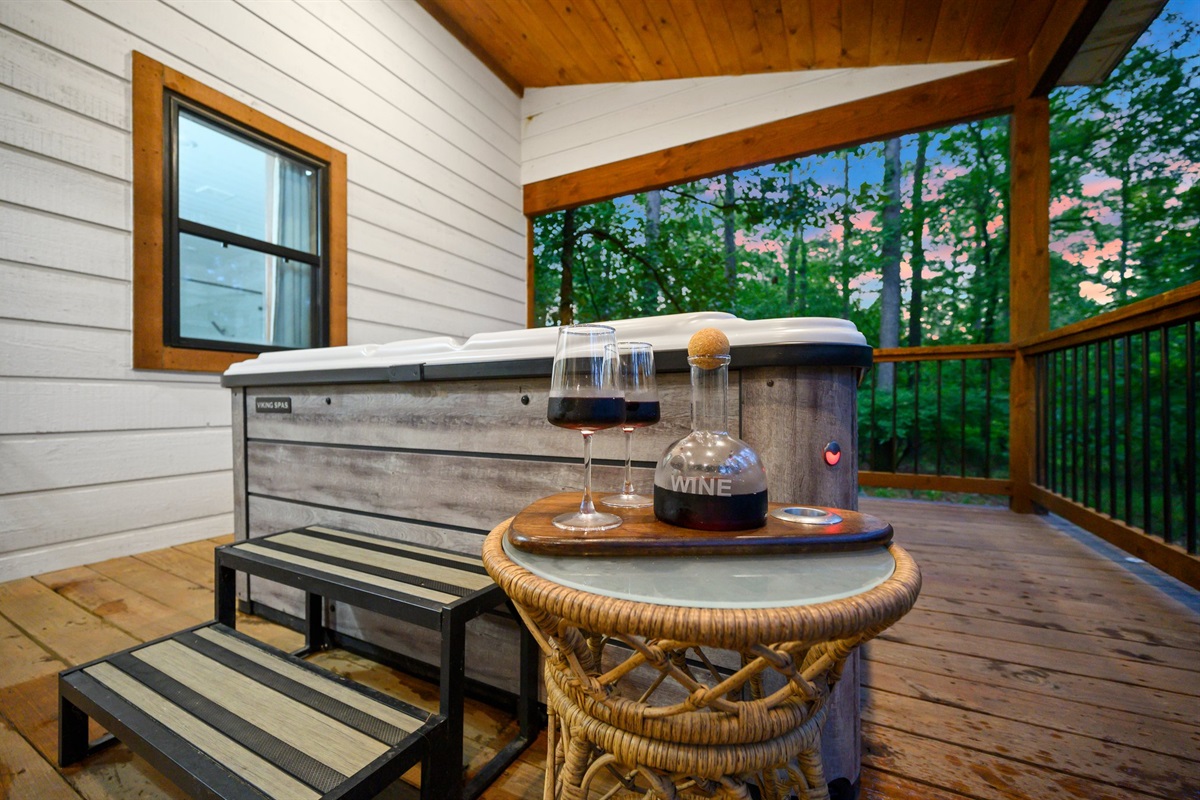 Relax and unwind after a long day in the hot tub!