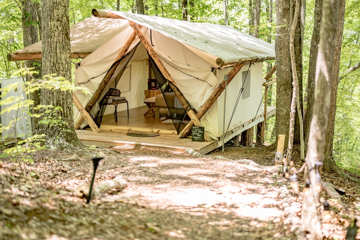 Front of the tent