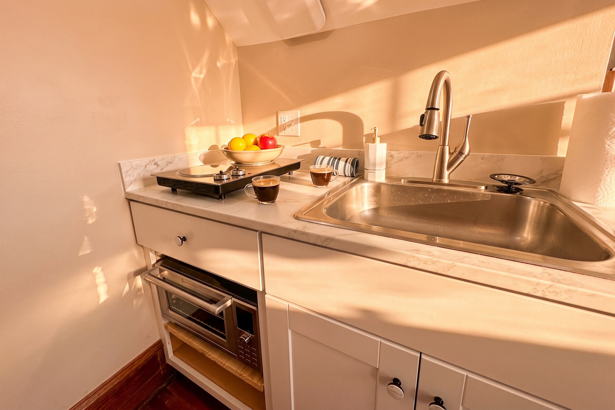 Efficient cooking space with flexible cooktop and large convection air fryer. Fit up to a 13" pizza!