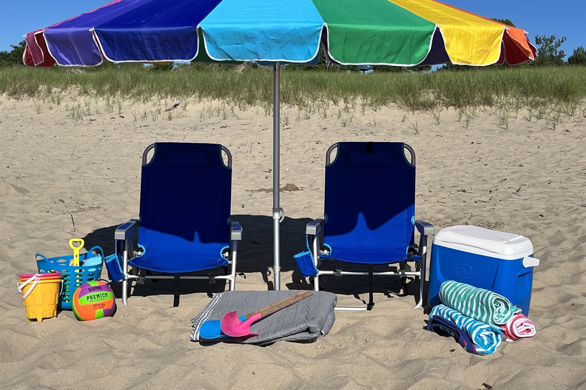 Get ready for the perfect day at the beach! Pack lighter as we provide everything you need; including beach towels, a beach blanket, umbrella, chairs, coolers, and beach toys for your enjoyment. Be sure to check out Weko Beach and Warren Dunes! 