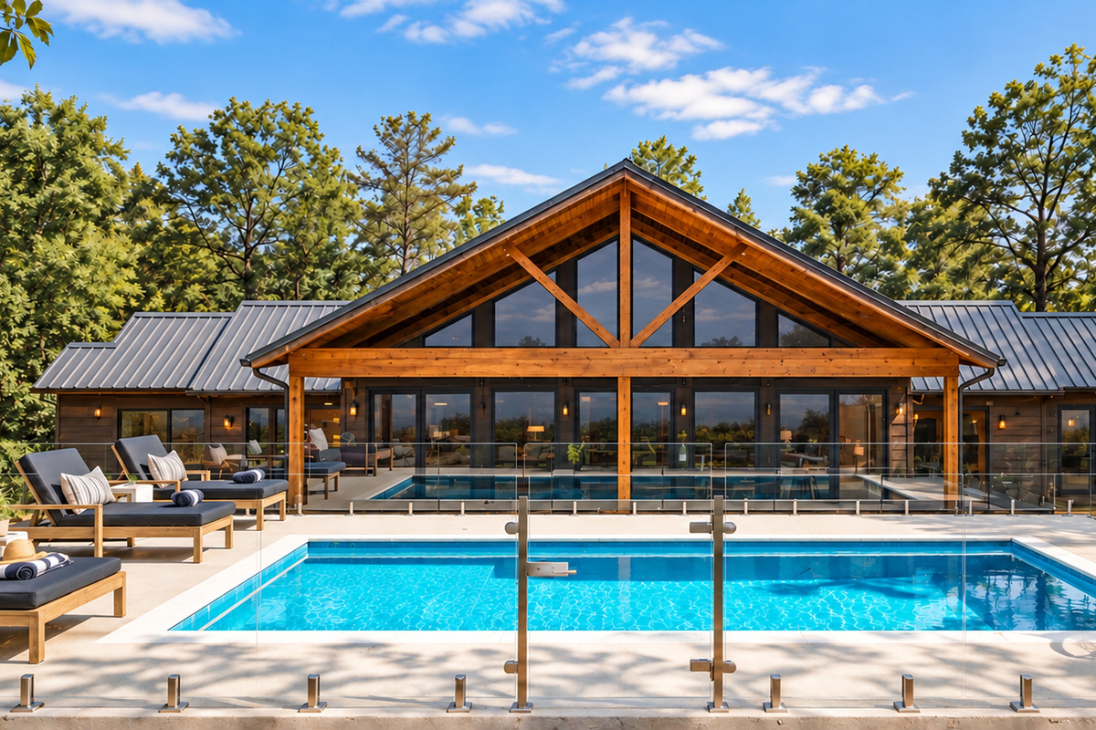 Amazing elevated heated pool with amazing surroundings 