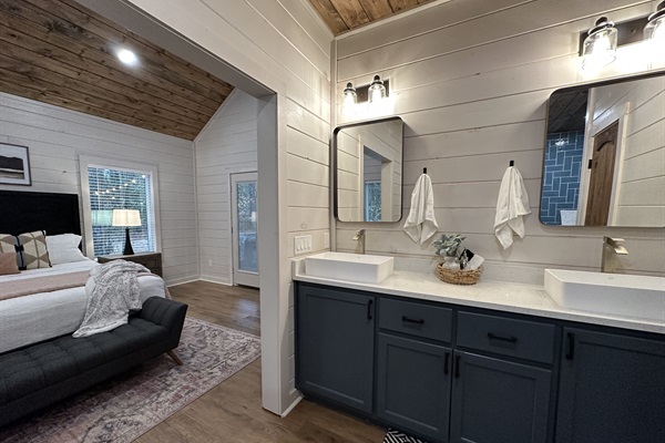 Second Master bath with dual sinks and dual shower heads.