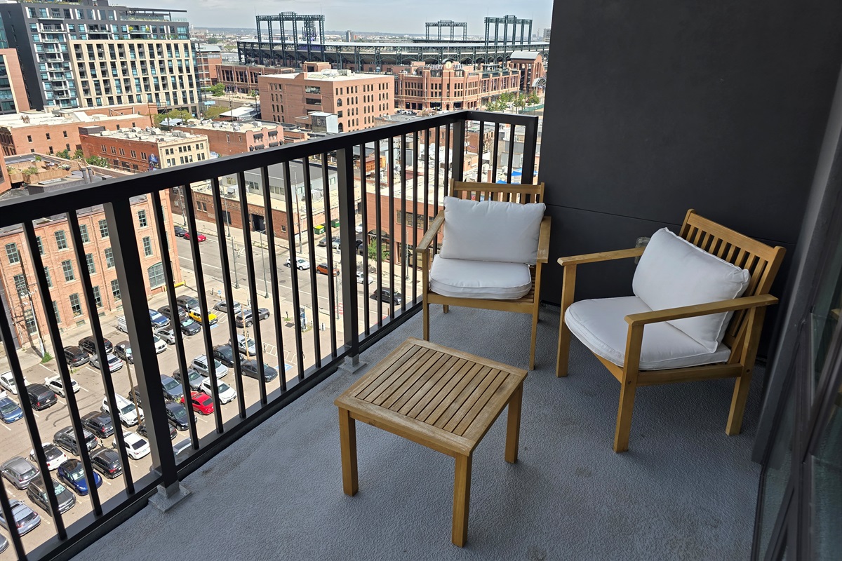 Private balcony seating off the main bedroom 