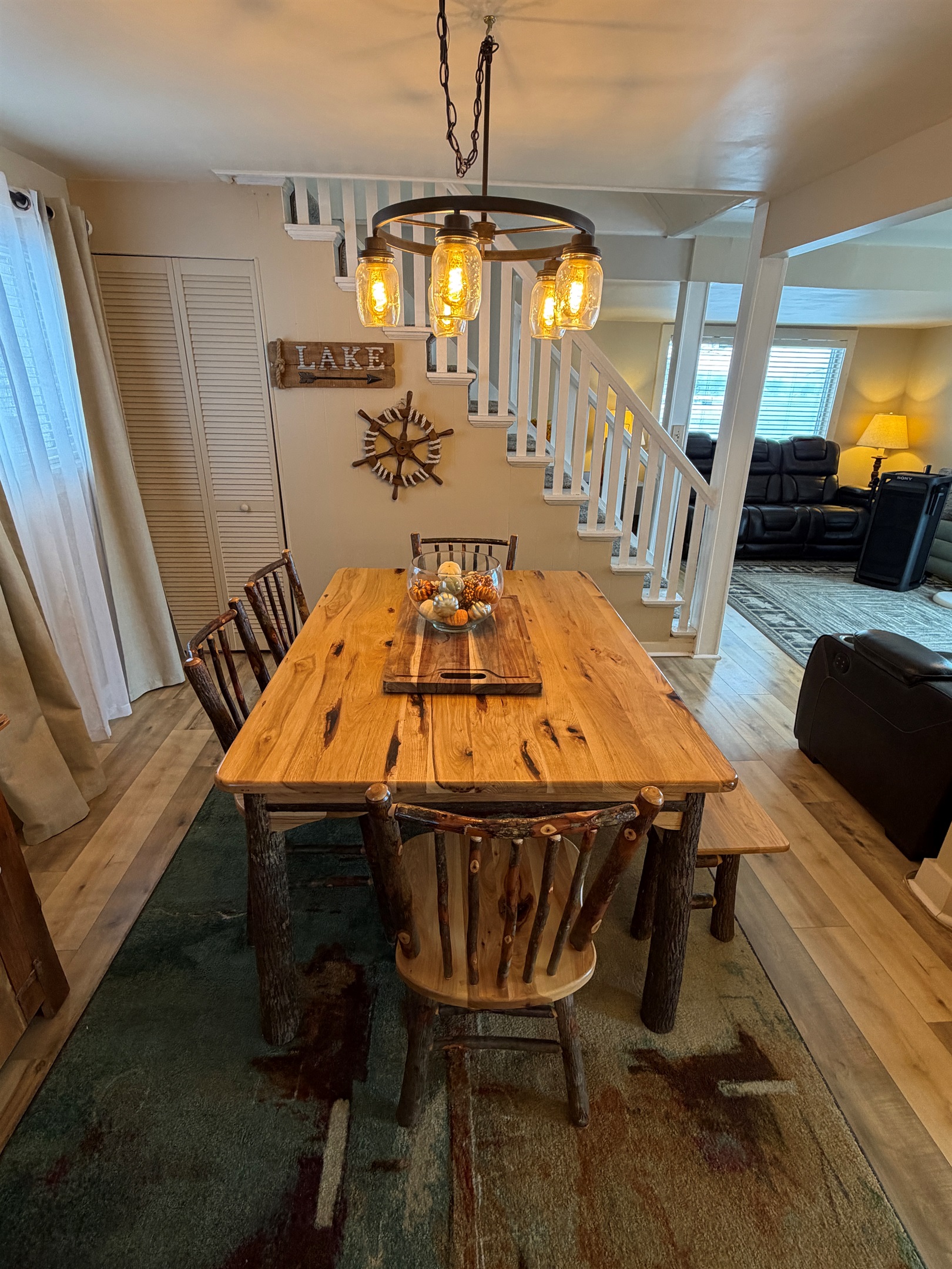 Dining area, living room and stairs to 2nd