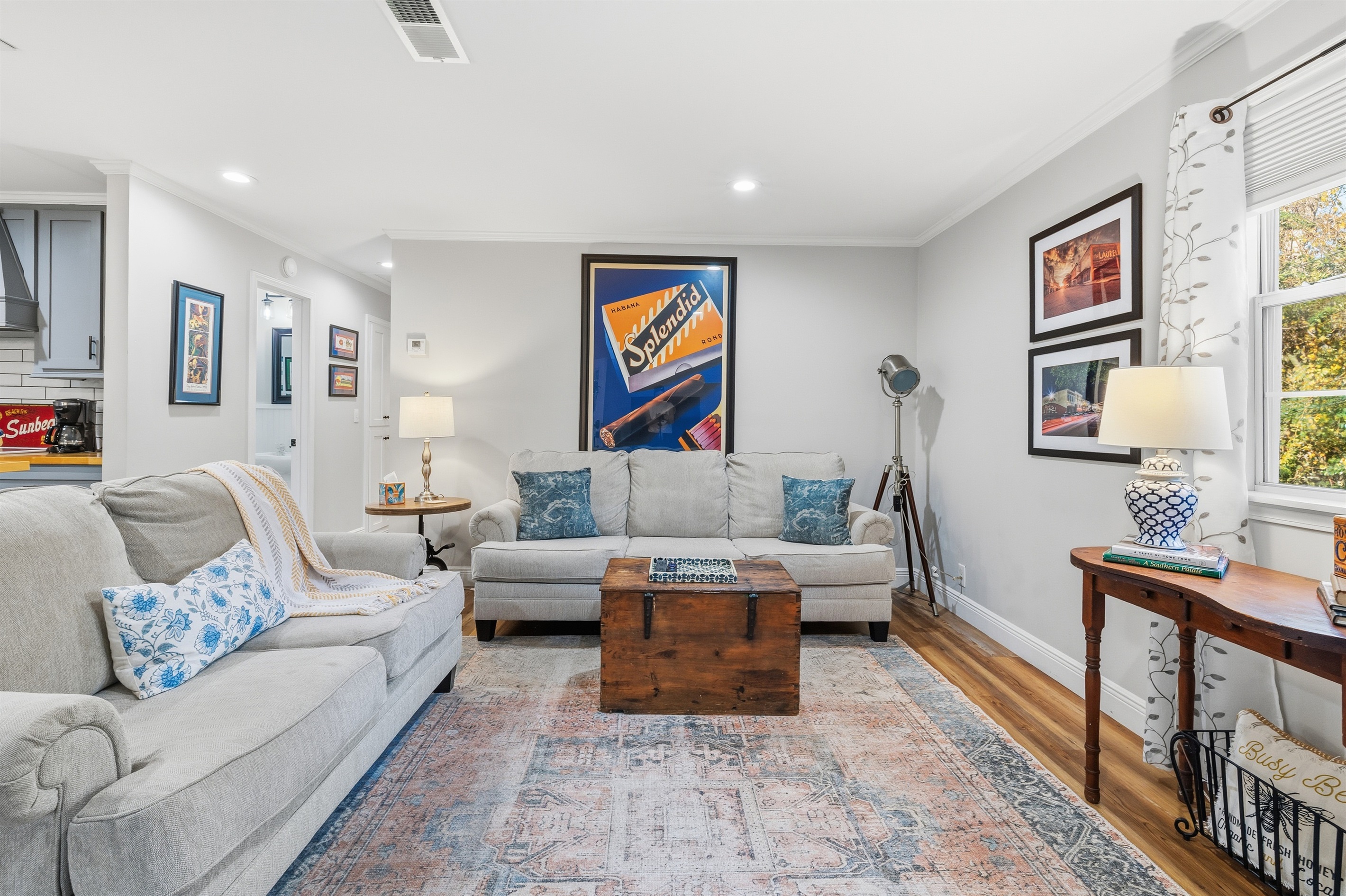 A bright, comfy living room built for relaxing—just stretch out, hit the remote, and feel at home.