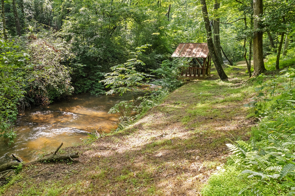 Enjoy fishing creekside 