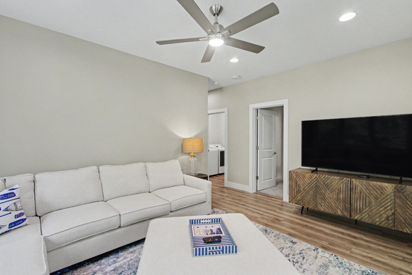 Lower level recreation room and TV