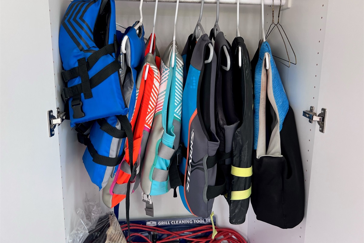 Plenty of life vests for the family!