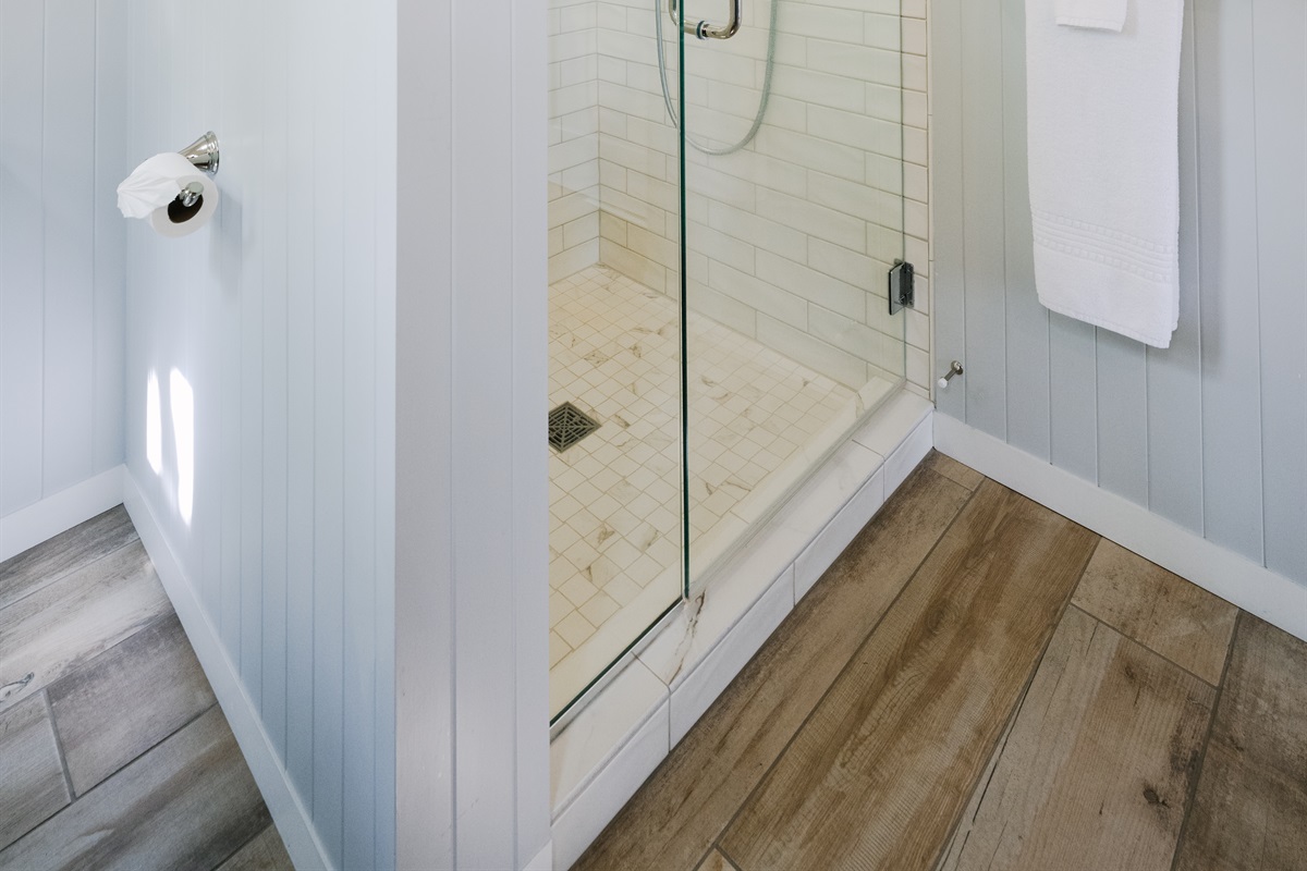 Ensuite bathroom connected to Farmhouse bedroom 2. 