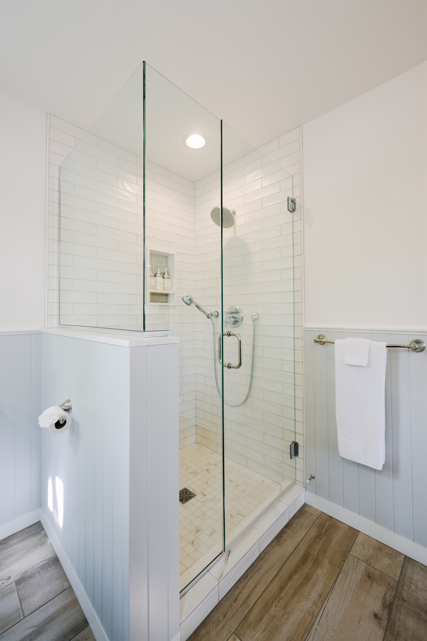 Ensuite bathroom connected to Farmhouse bedroom 2. 