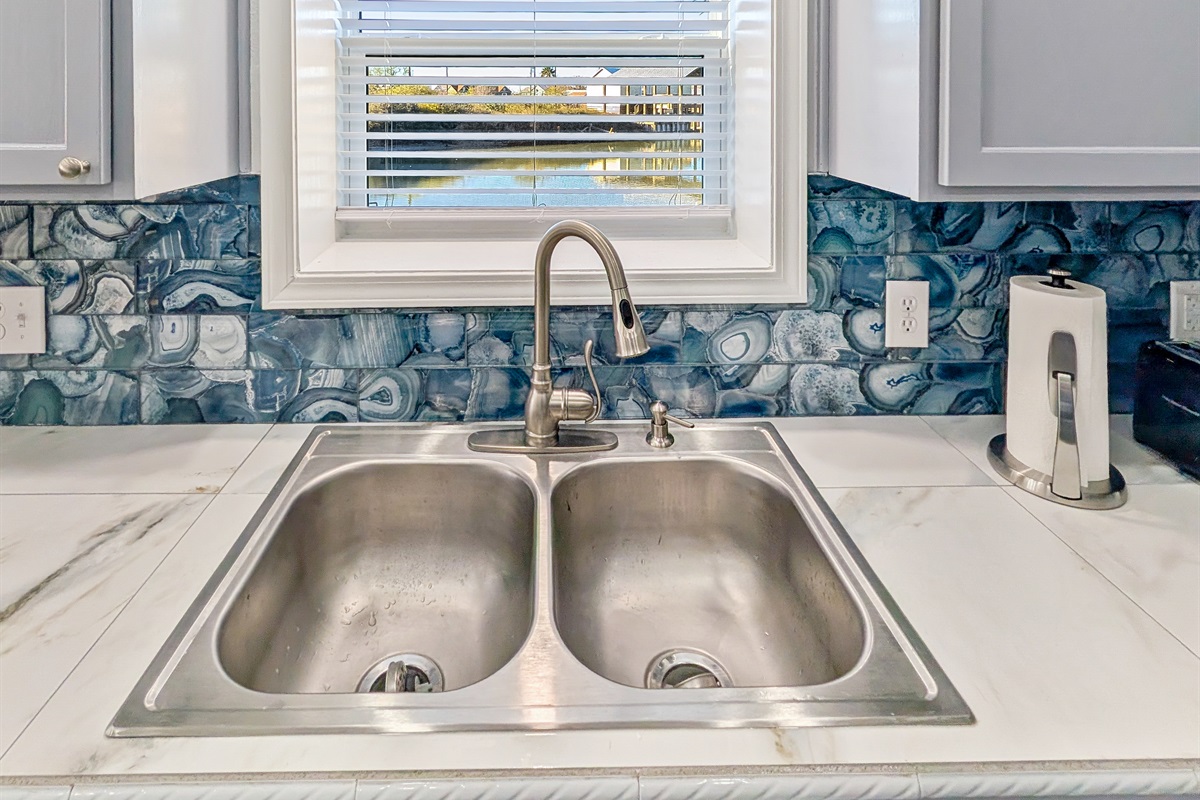 Water views from the kitchen