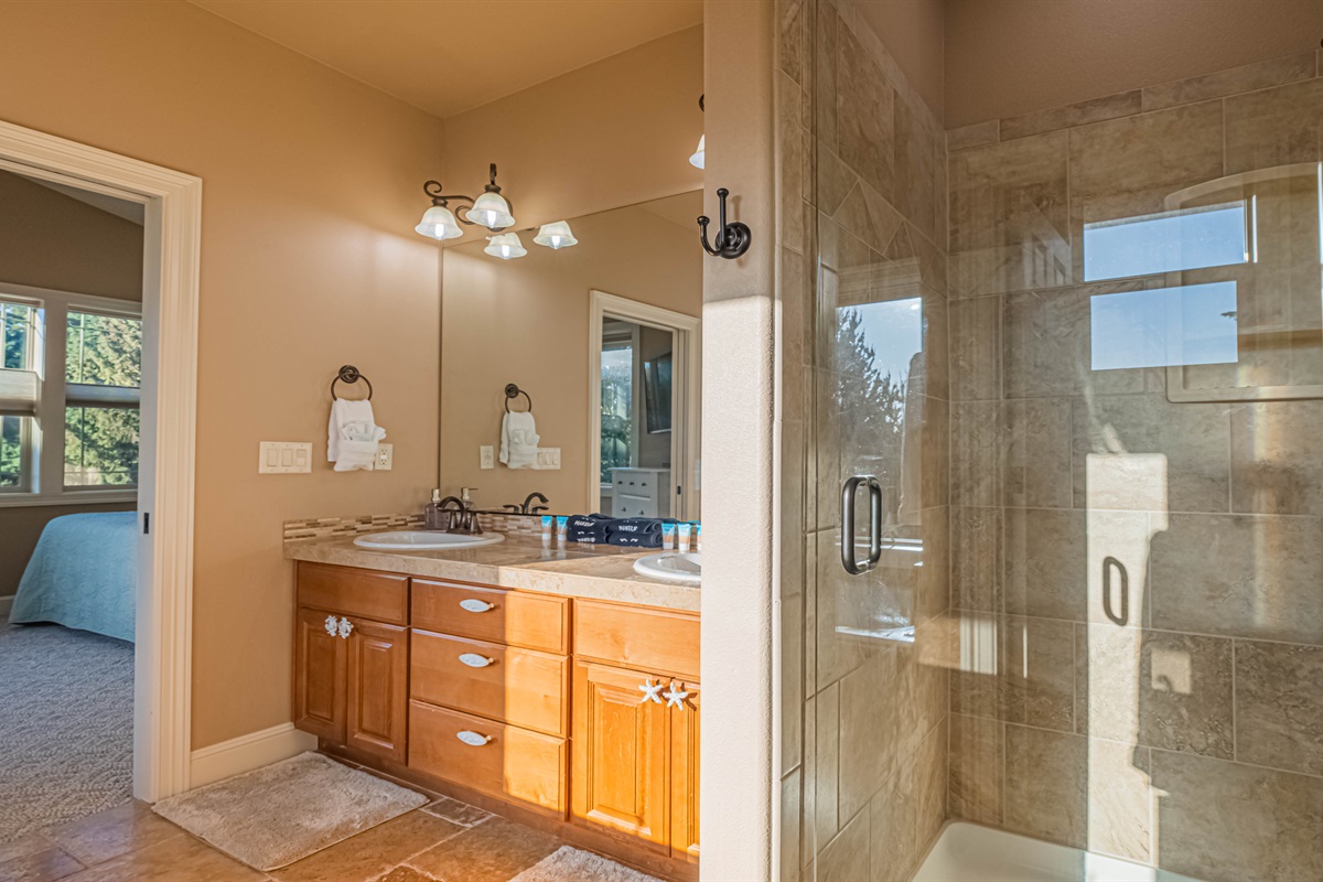 Primary ensuite has a walk in shower