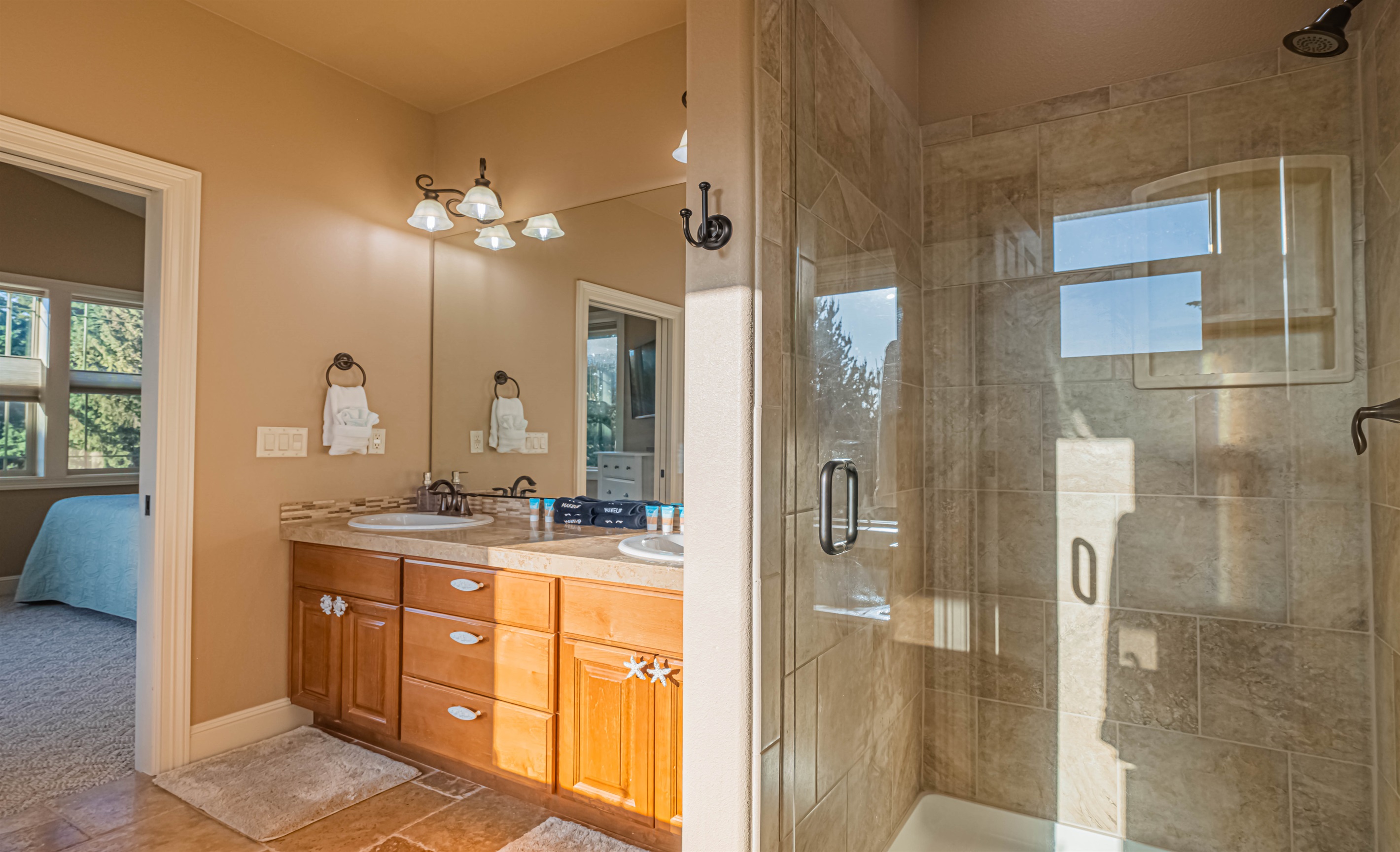 Primary ensuite has a walk in shower