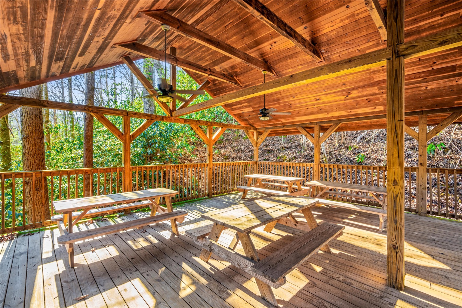 The Pavilion by the Pool (2 minute walk) is great for groups!