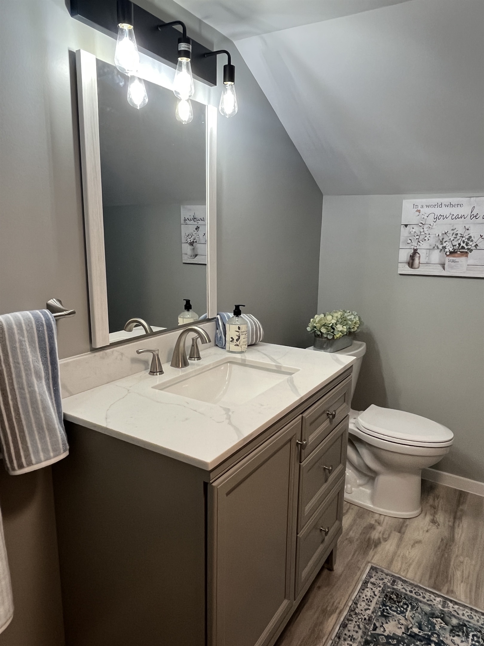 Renovated bathroom with shower