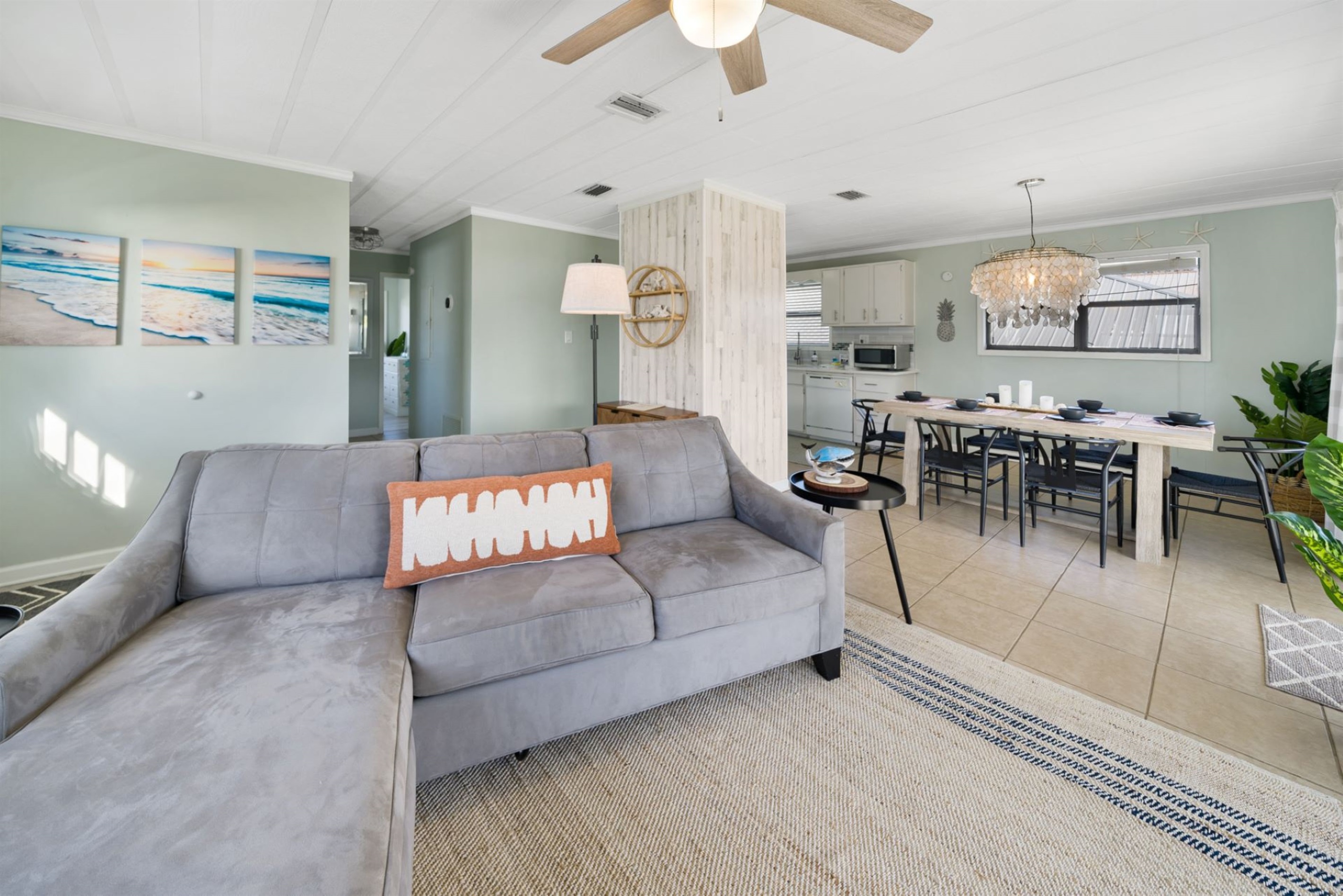 Unwind in our PCB living room after a day at the beach.