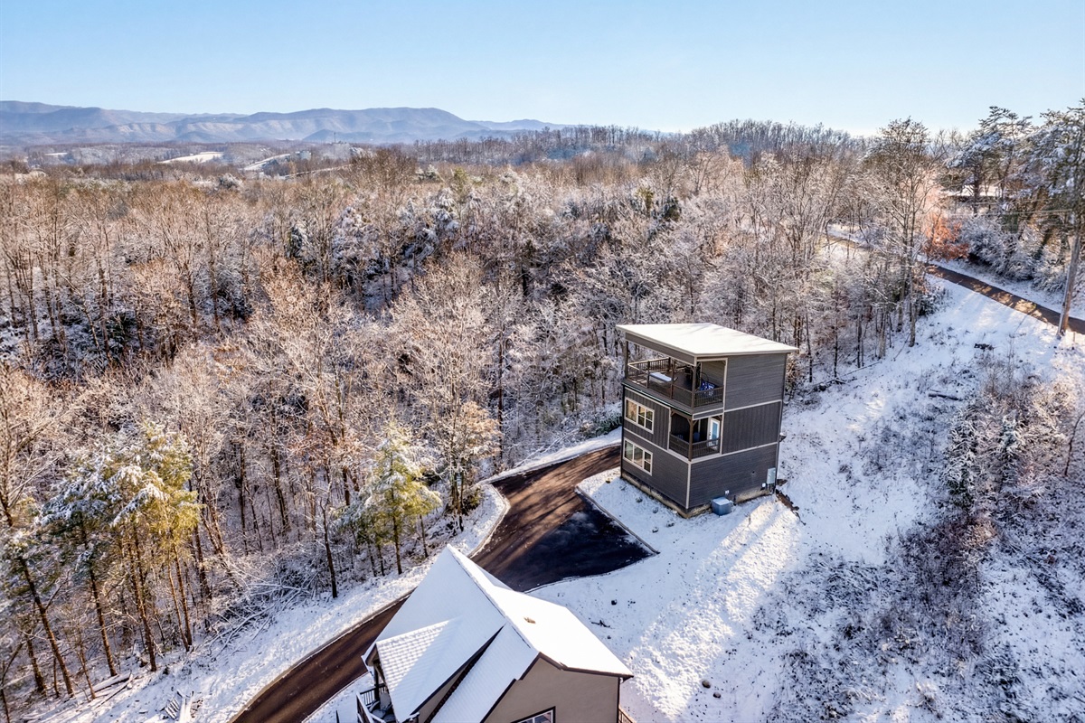 Set at the highest point in the development.