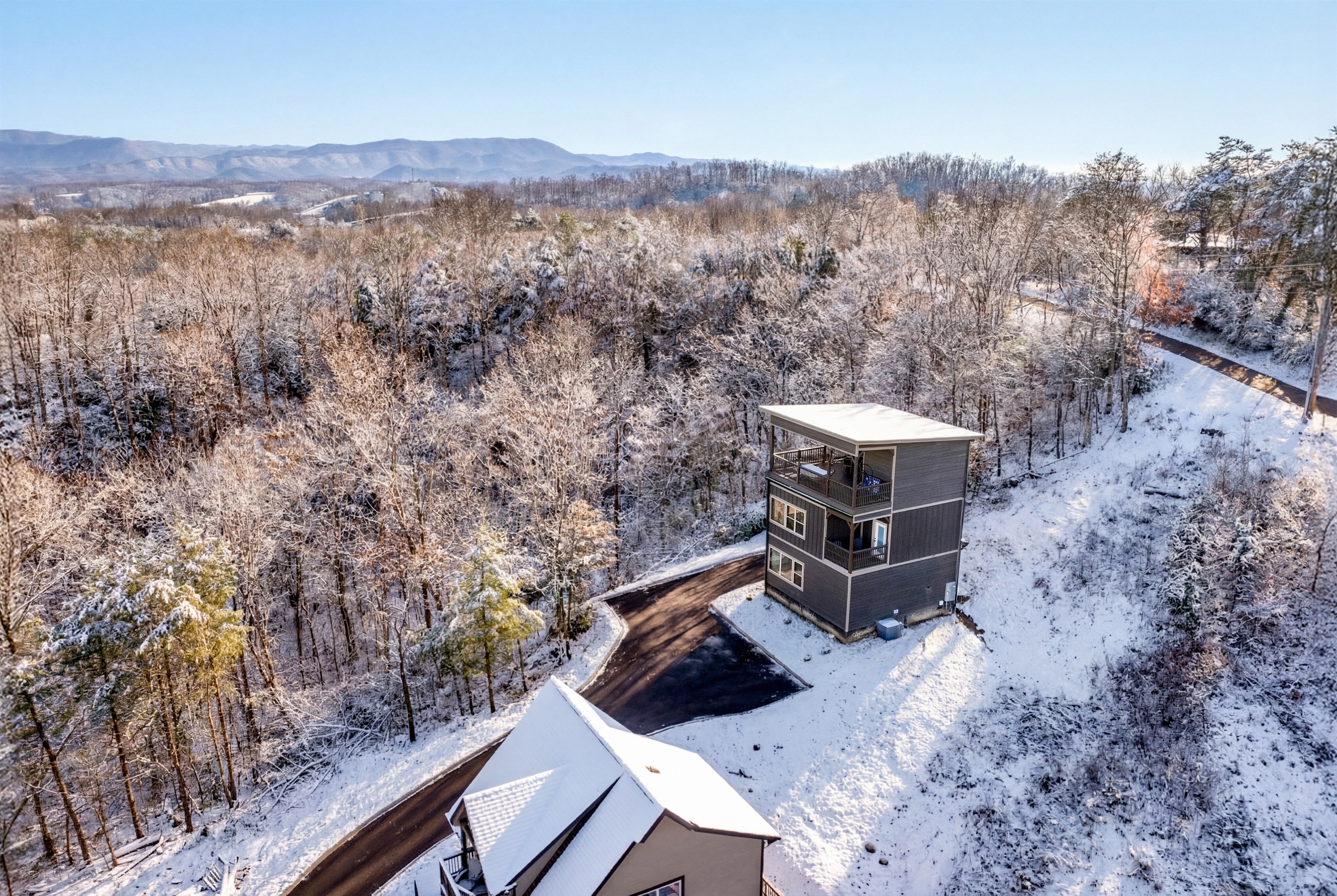 Set at the highest point in the development.