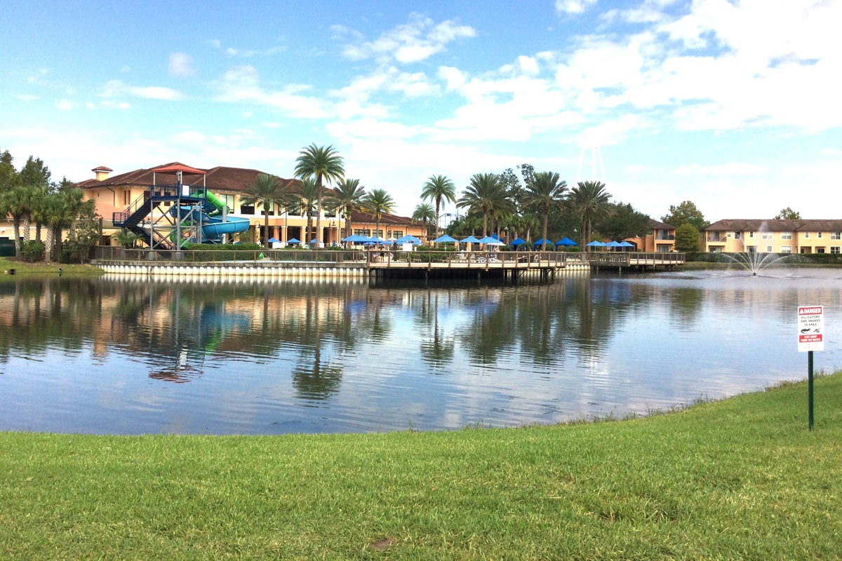 Resort view from across the lake