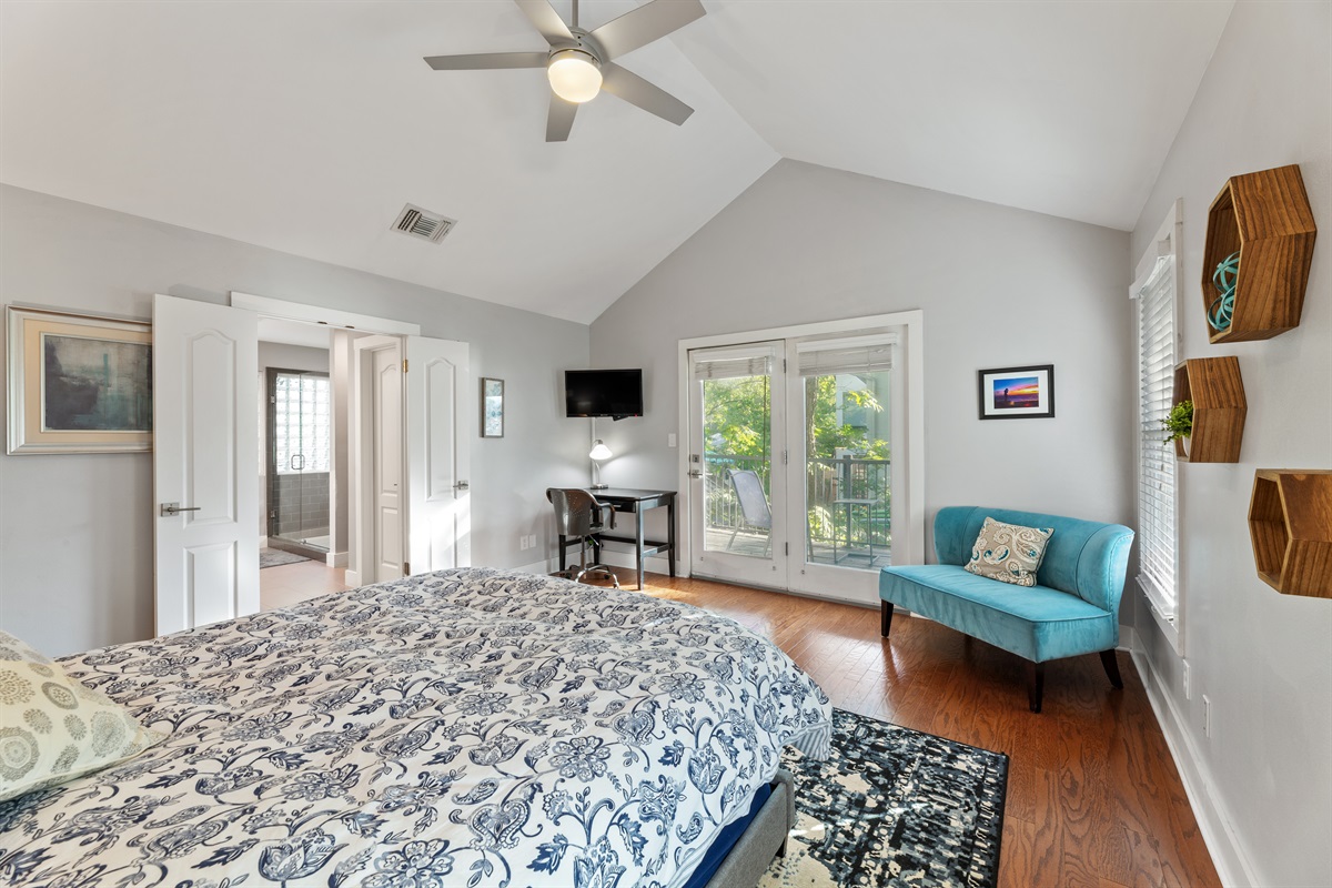 Private Bathroom right through those doors.