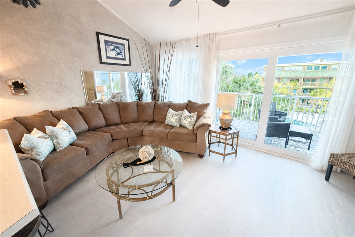 Large sectional sofa in living room