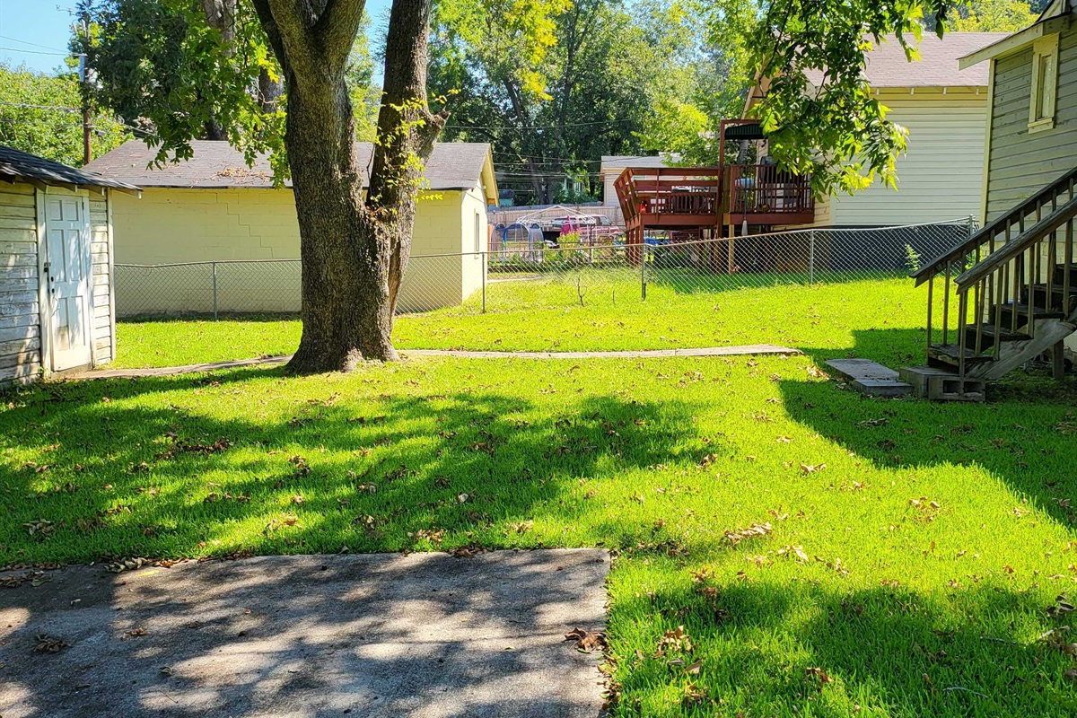 Head out the back door and down the steps into your own quiet outdoor retreat