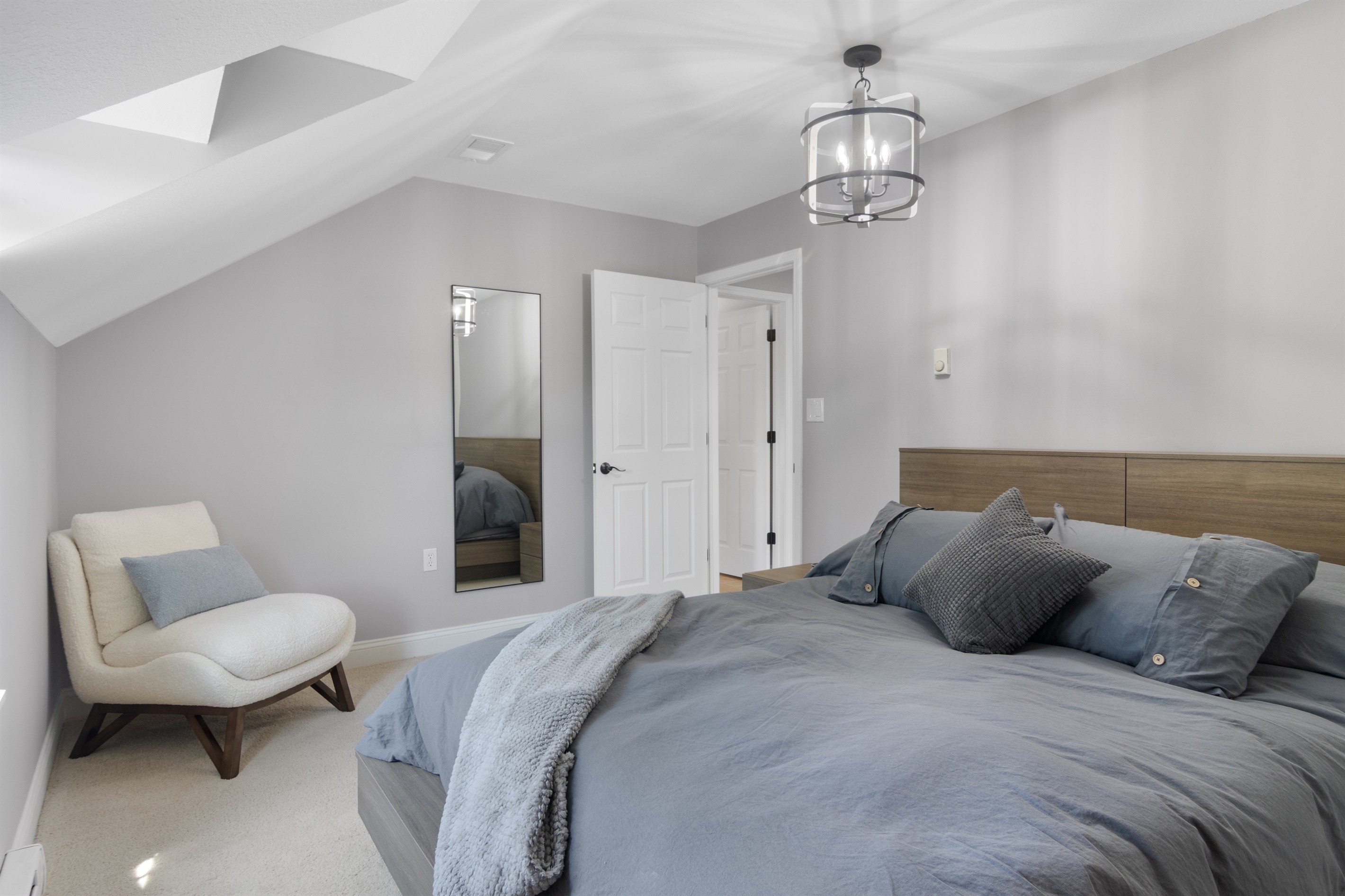 Alternate angle of the queen bedroom showing the hallway