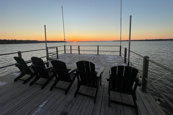 Watch the sun set from the top of the dock. Lounge chairs included!