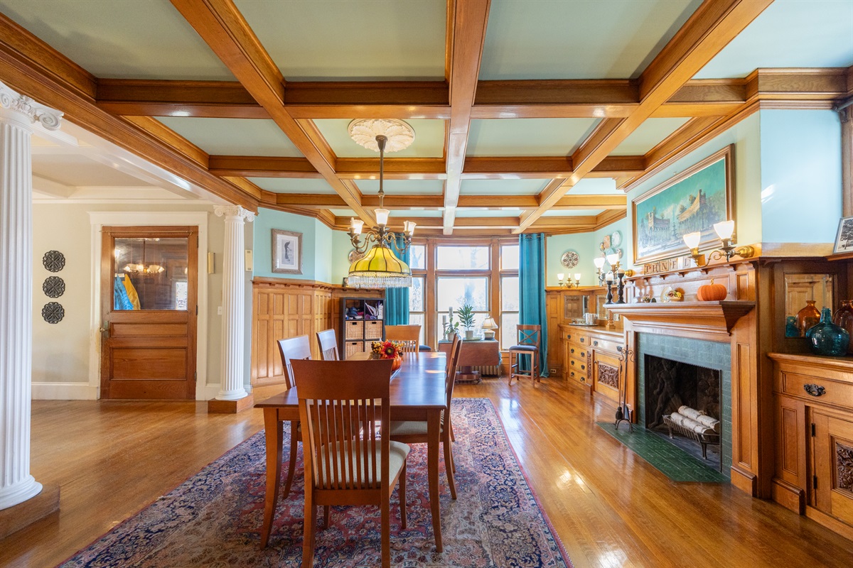 Sit, eat, and enjoy every meal in this inviting dining space.