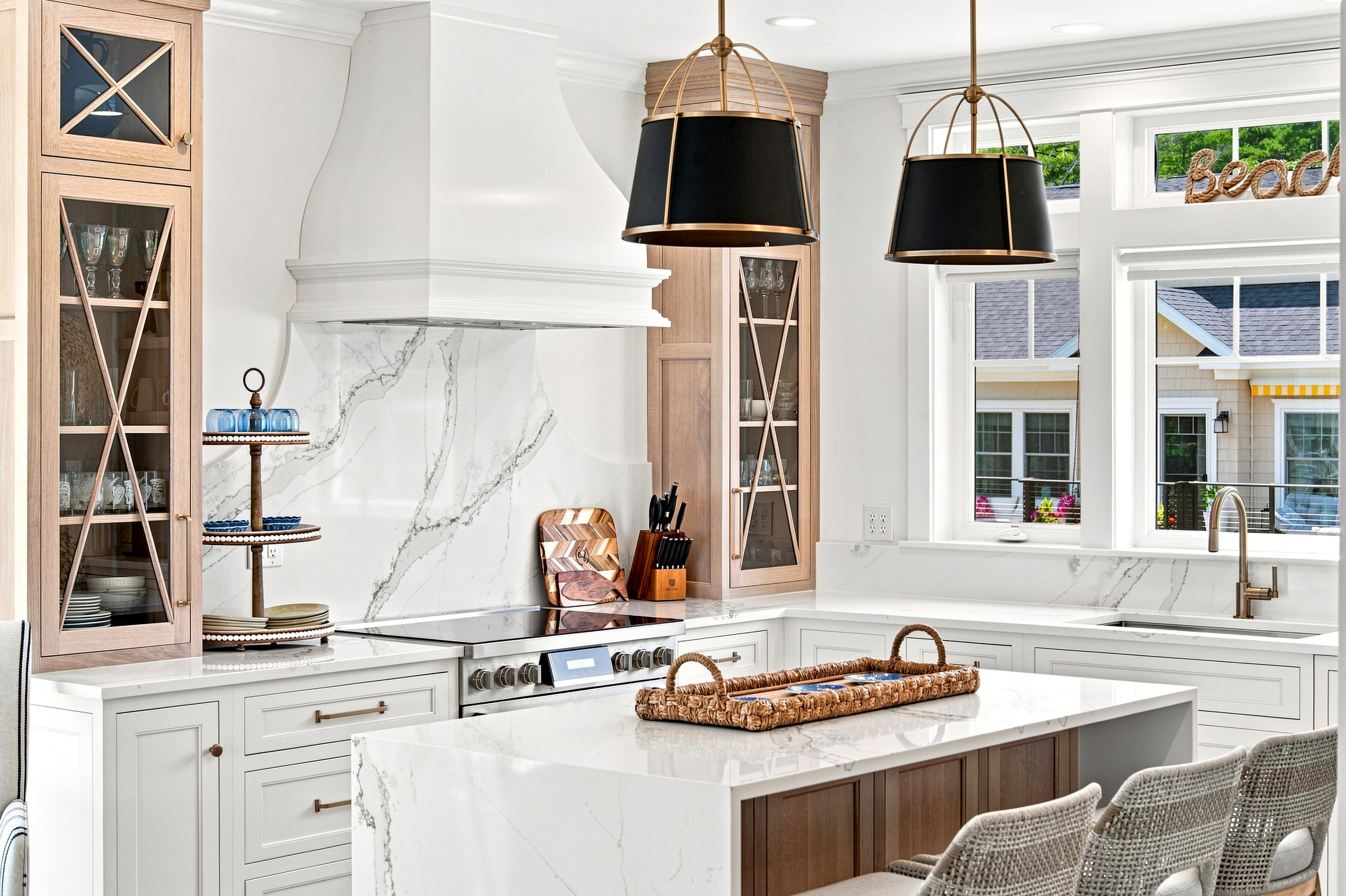 Beautiful finishes, generous counter space, and a statement range create a kitchen you'll actually enjoy cooking in.