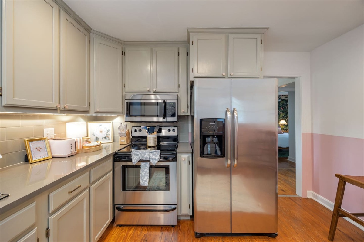 The kitchen is well equipped for you to feel right at home during your stay.