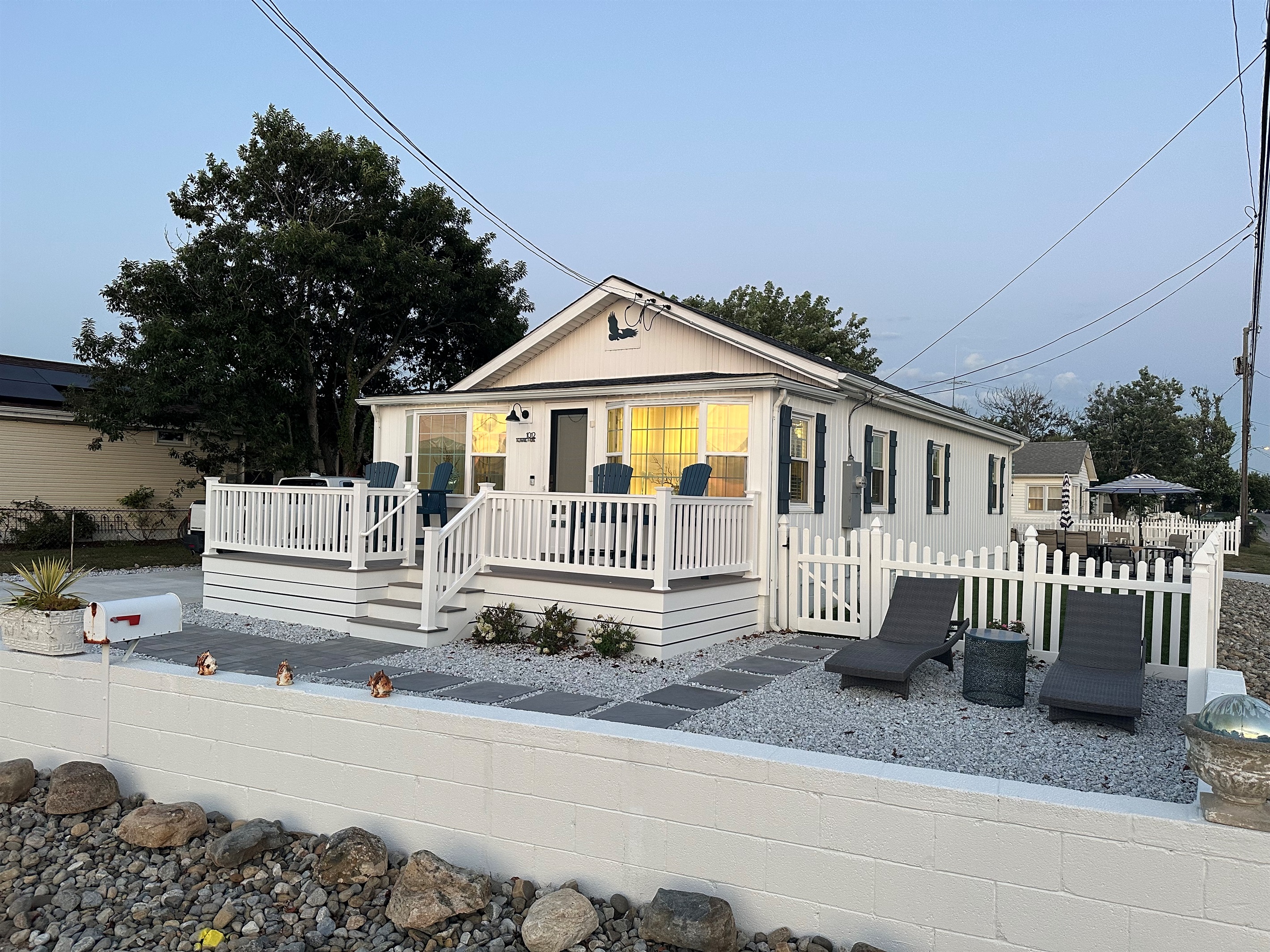 Front Deck with Sunset and Water views