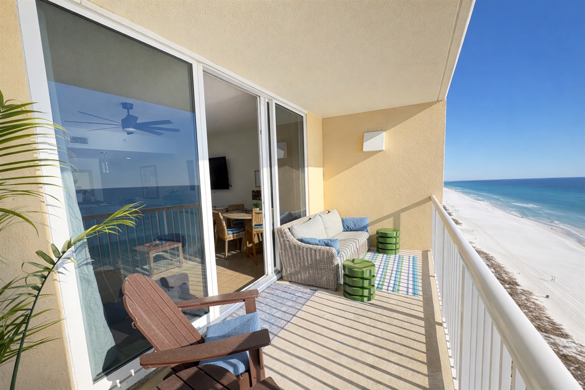 Plenty of furniture on the balcony to enjoy the beautiful views!