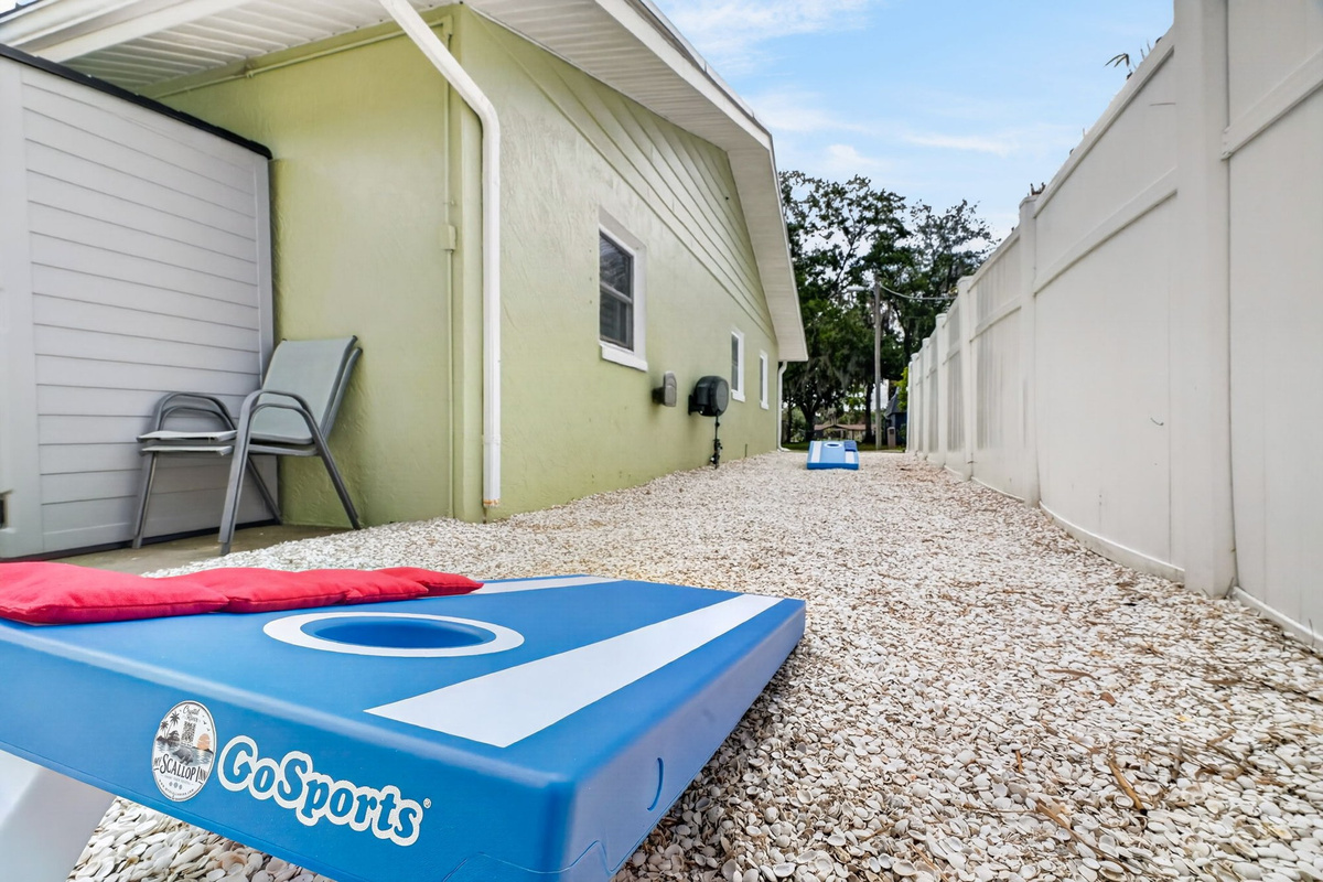 Shed with paddleboard storage