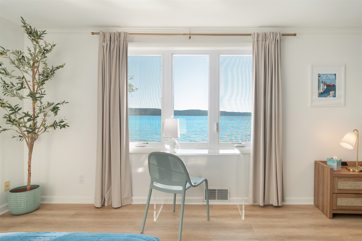 Work?  It may be hard to get it done while you gaze out the window as the lake transforms before your eyes.