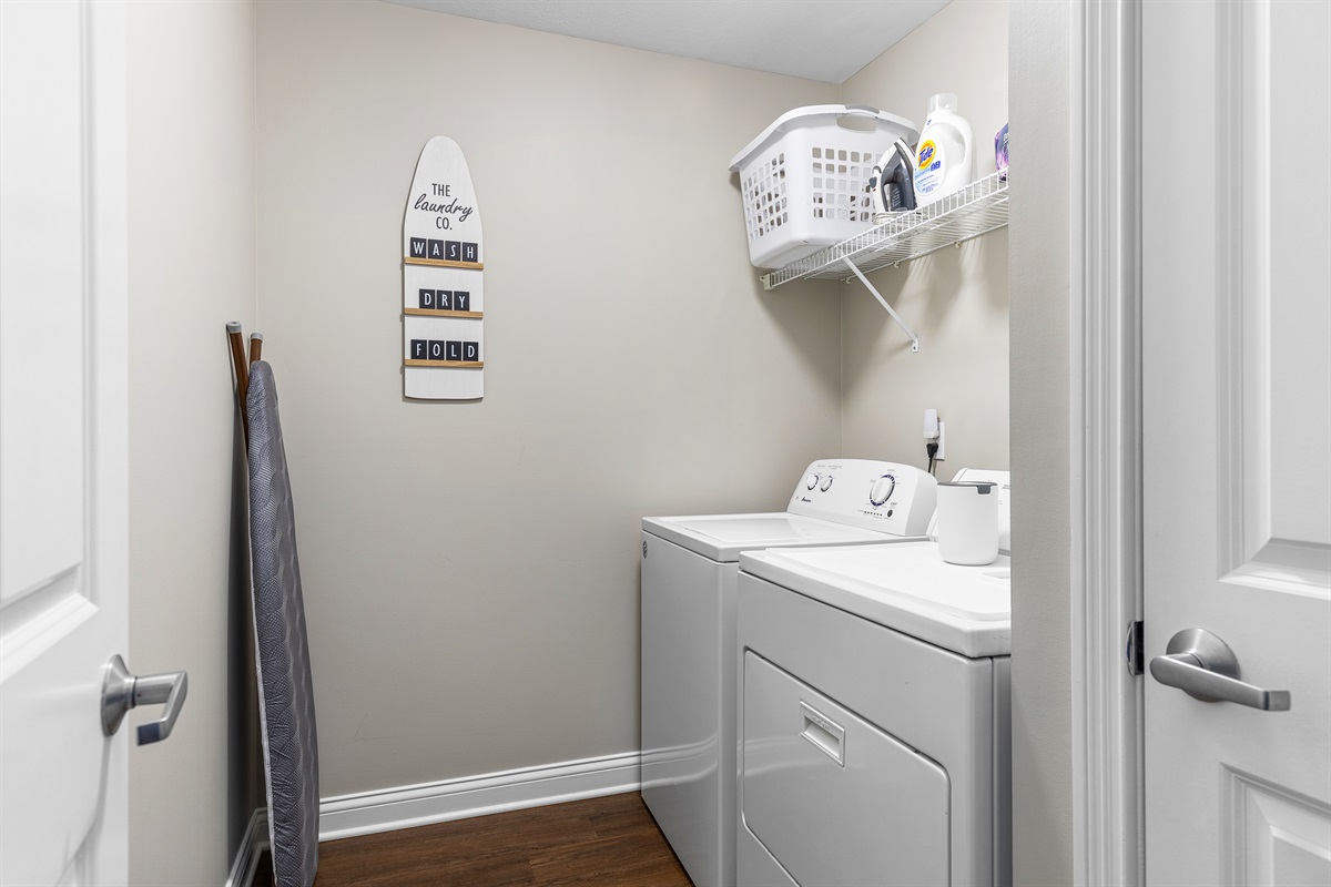 Laundry room on 3rd floor with full size washer & dryer