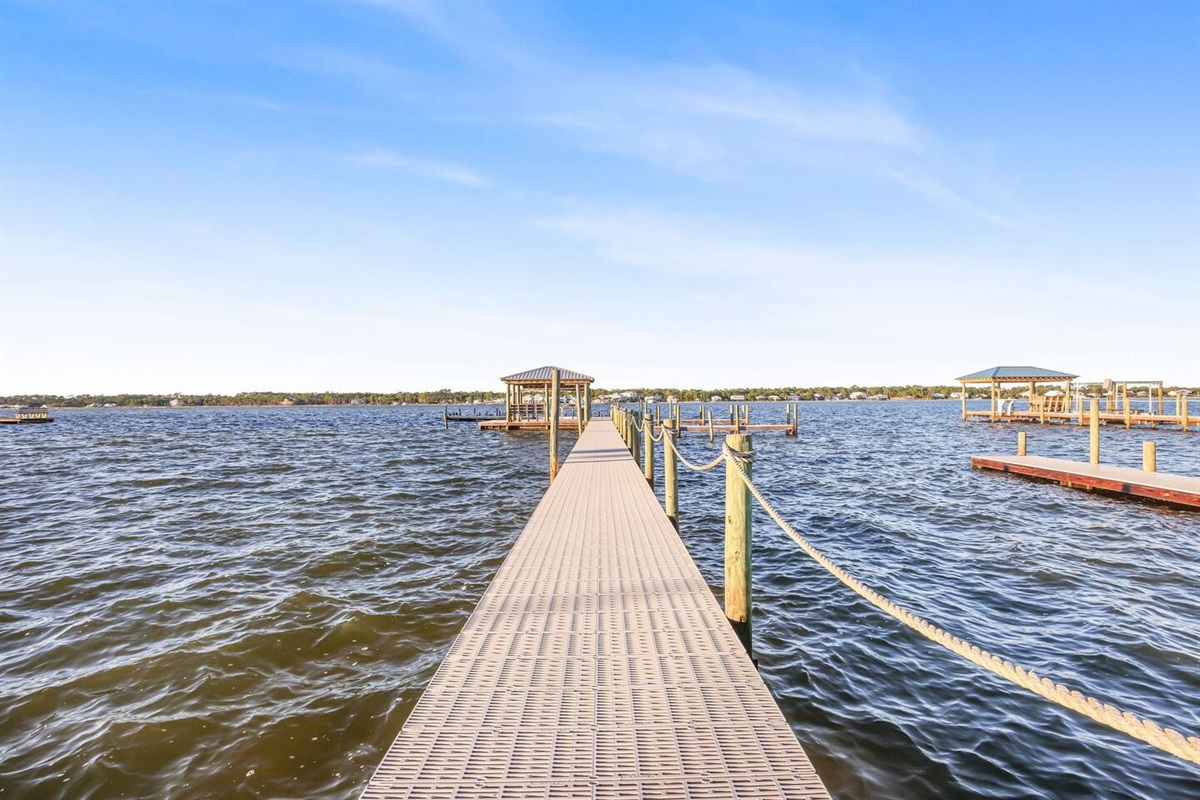 One of two docks with access to breathtaking sunsets. Bring your fishing gear—this dock features a fish cleaning station for your convenience."