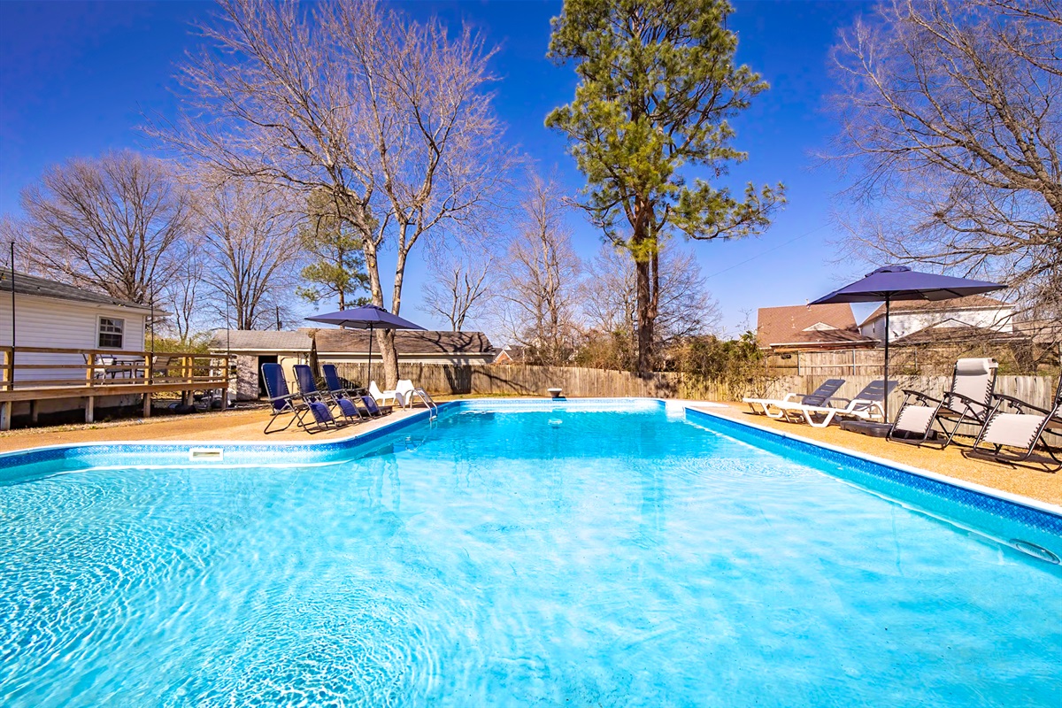 Splash into relaxation! Our saltwater pool awaits you for a refreshing swim.