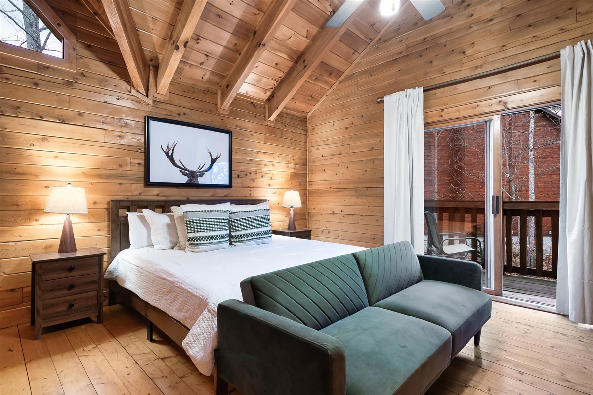 Upstairs King BR 2 with private deck