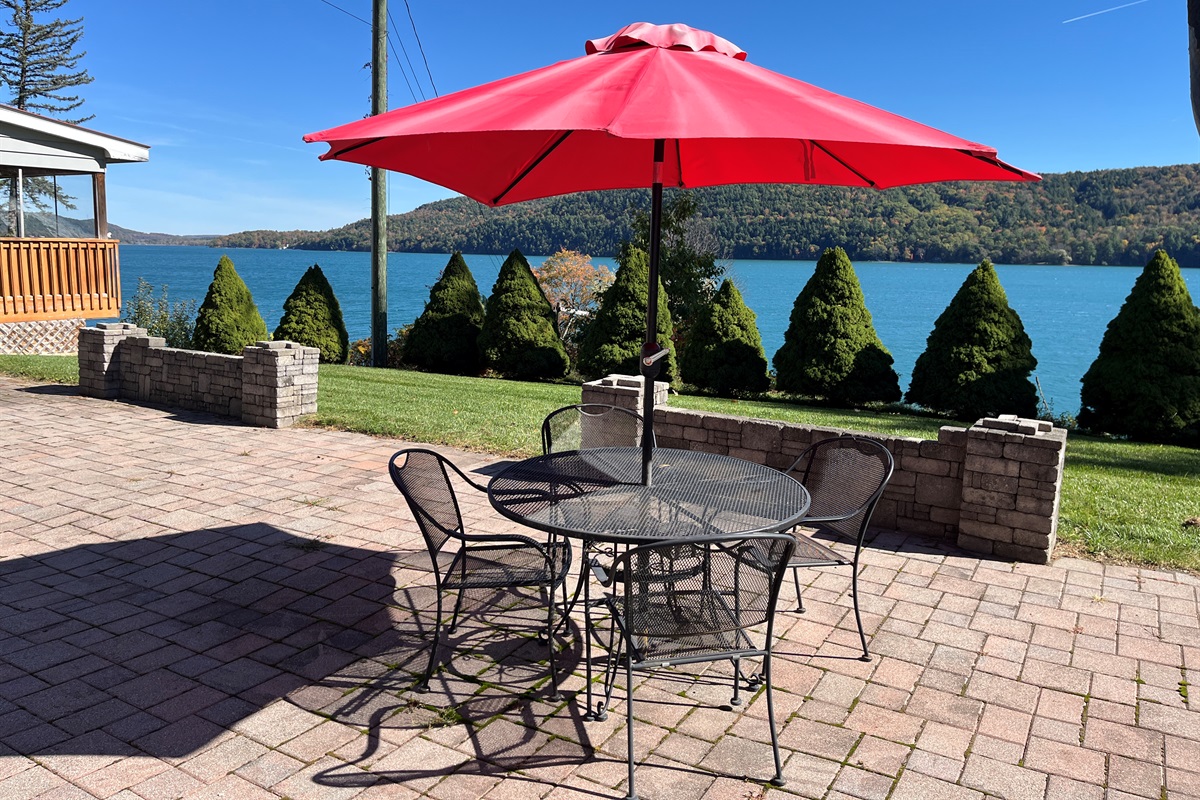 Shared patio overlooking Otsego Lake