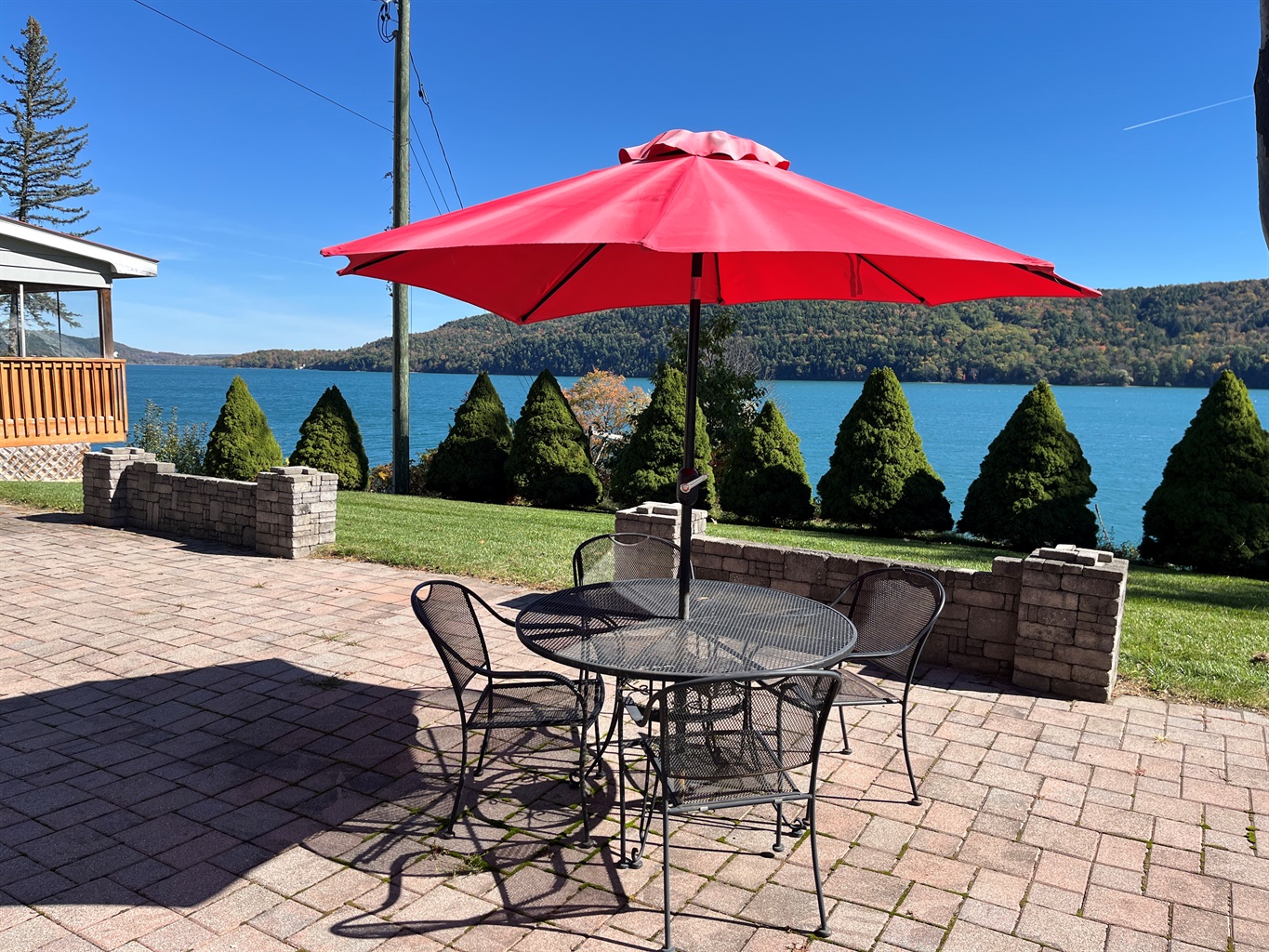 Shared patio overlooking Otsego Lake